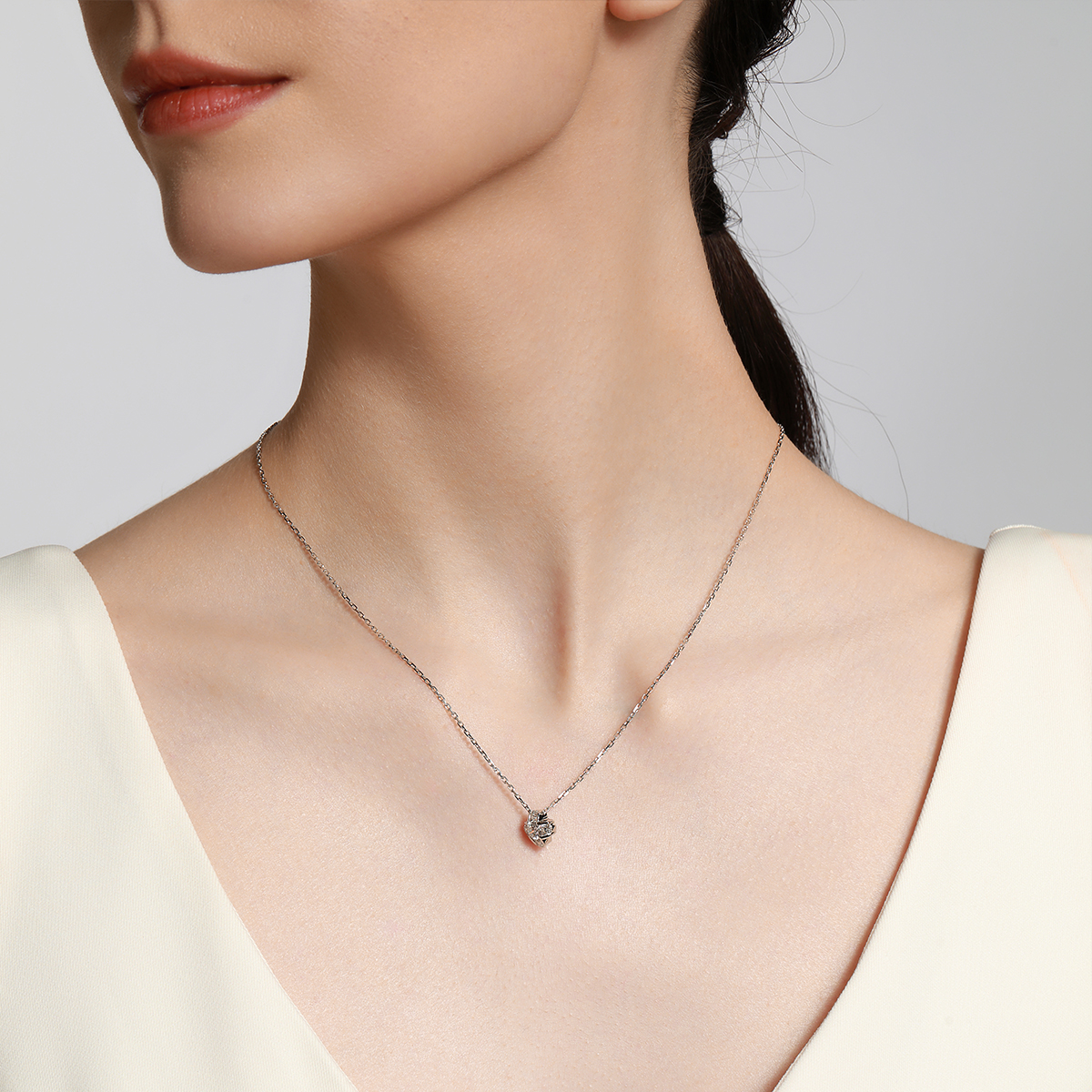 0.7 carat total weight brilliant round cut lab grown diamond Cross Pendant necklace in 18 rose gold