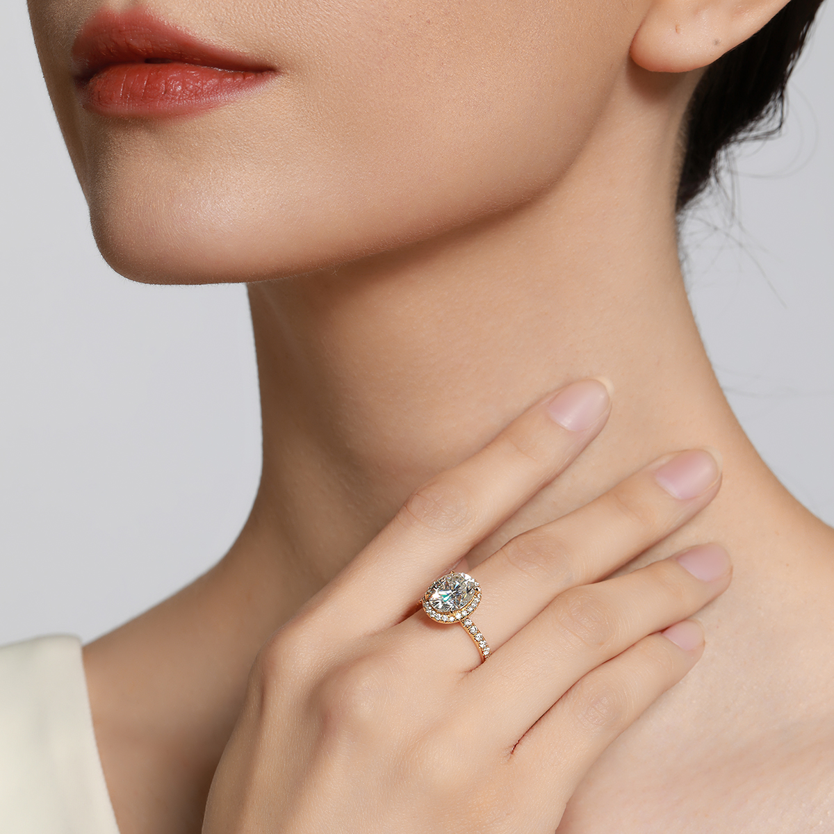 IGI Certificated 3 ct. Oval Cut Lab Grown Diamond Engagement Ring In 18k Yellow Gold (3.6 Ct. Tw)