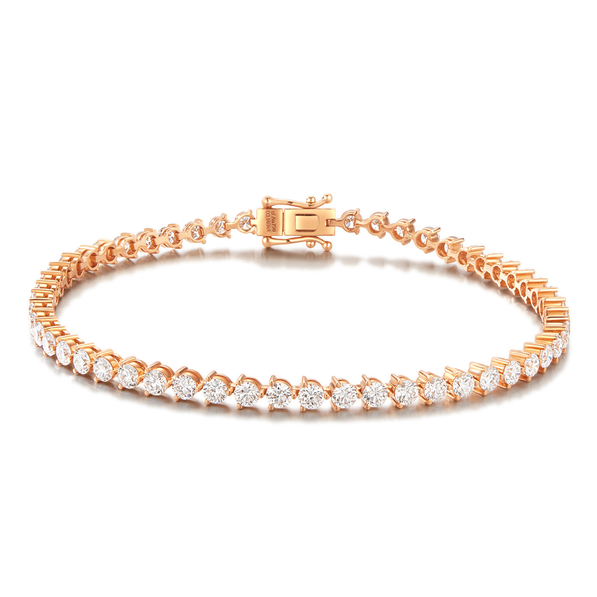 3.6 Carat Total Weight Round Cut Lab Grown Diamond Tennis Bracelet in 18K Rose Gold