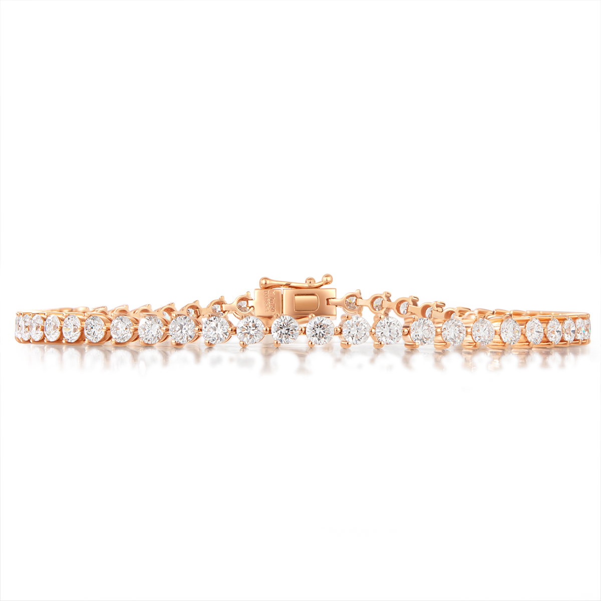 3.6 Carat Total Weight Round Cut Lab Grown Diamond Tennis Bracelet in 18K Rose Gold