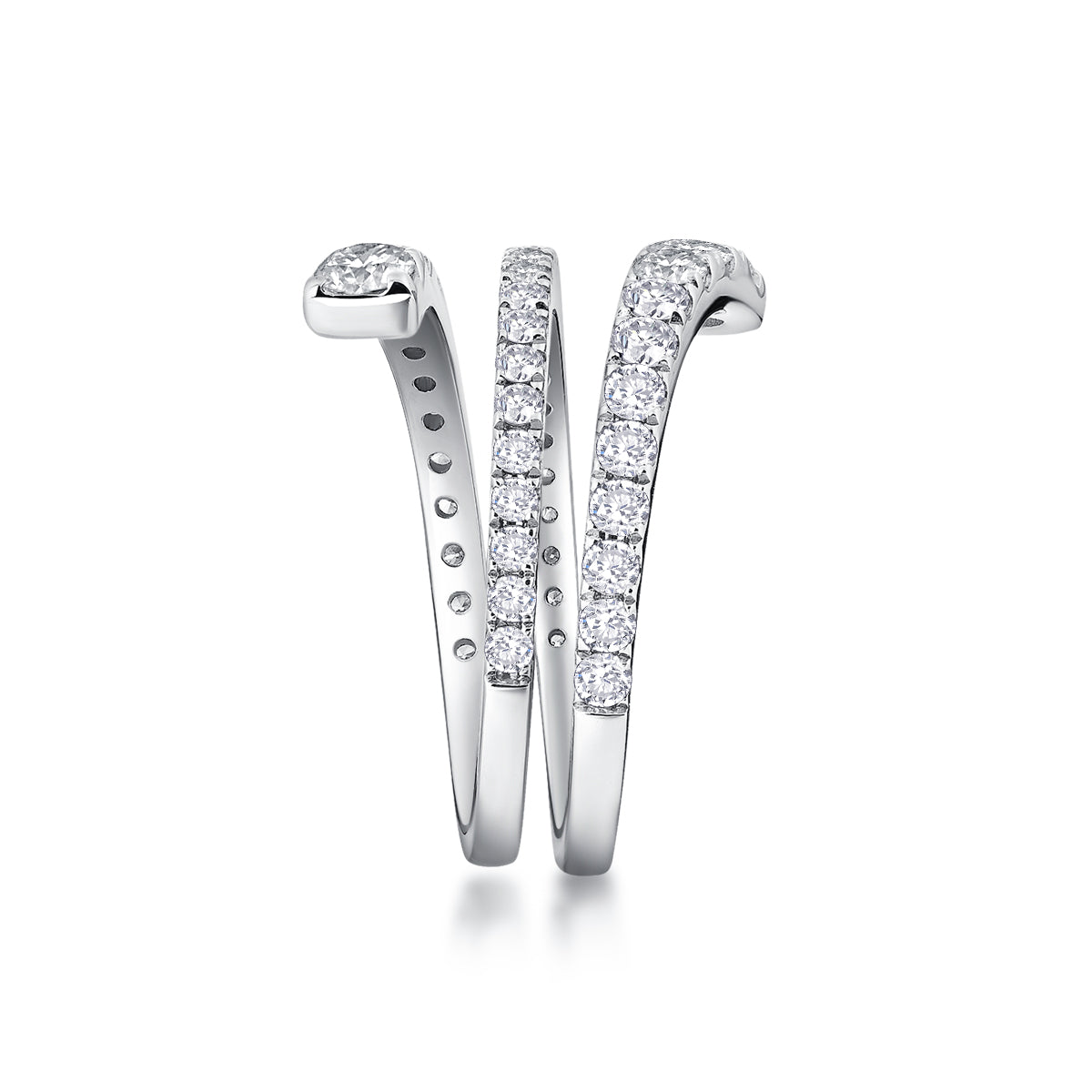 Spiral Graduated Lab Grown Diamond Coil Ring in 18k Gold
