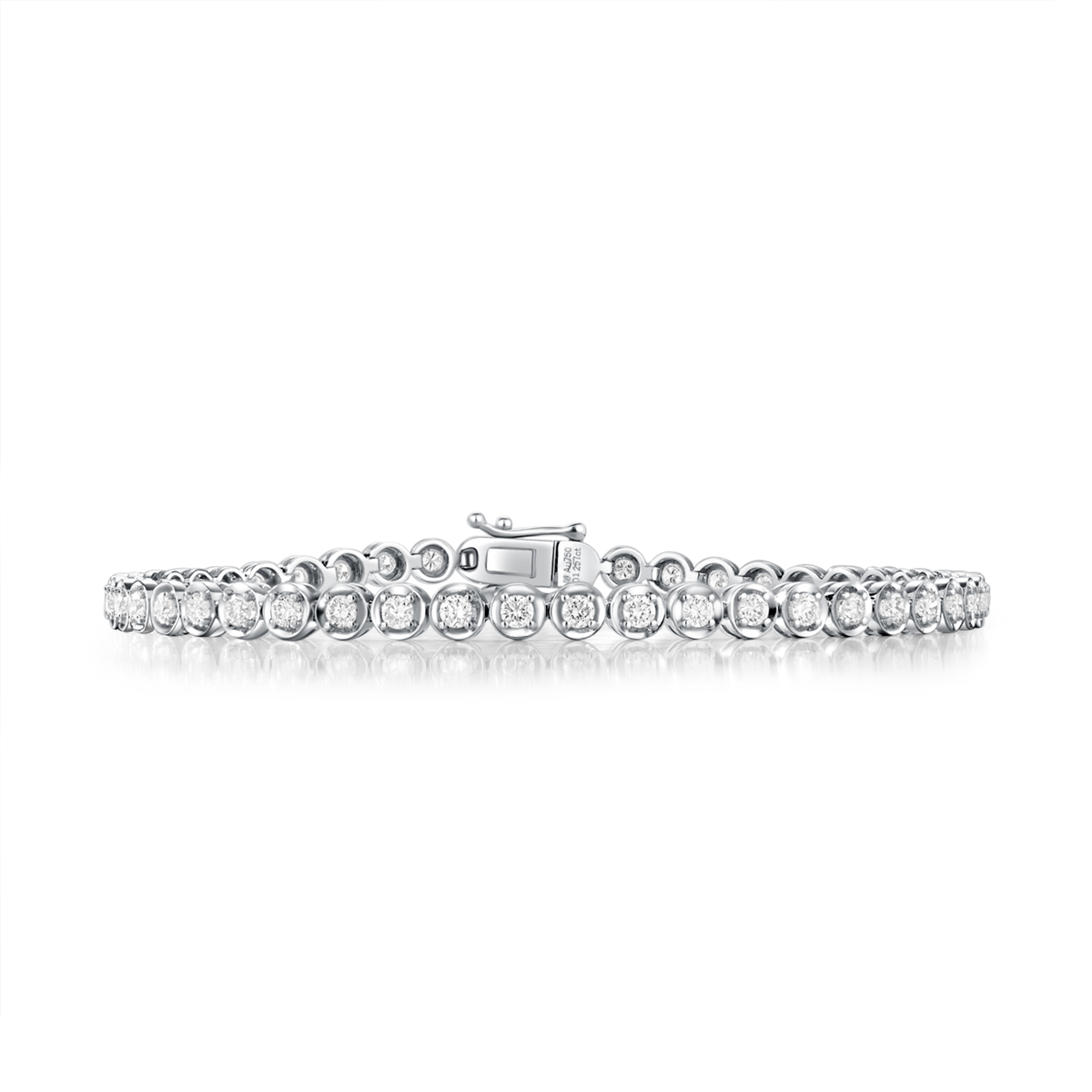 1.2 Carat Total Weight Round Cut Lab Grown Diamond Tennis Bracelet in 18k White Gold