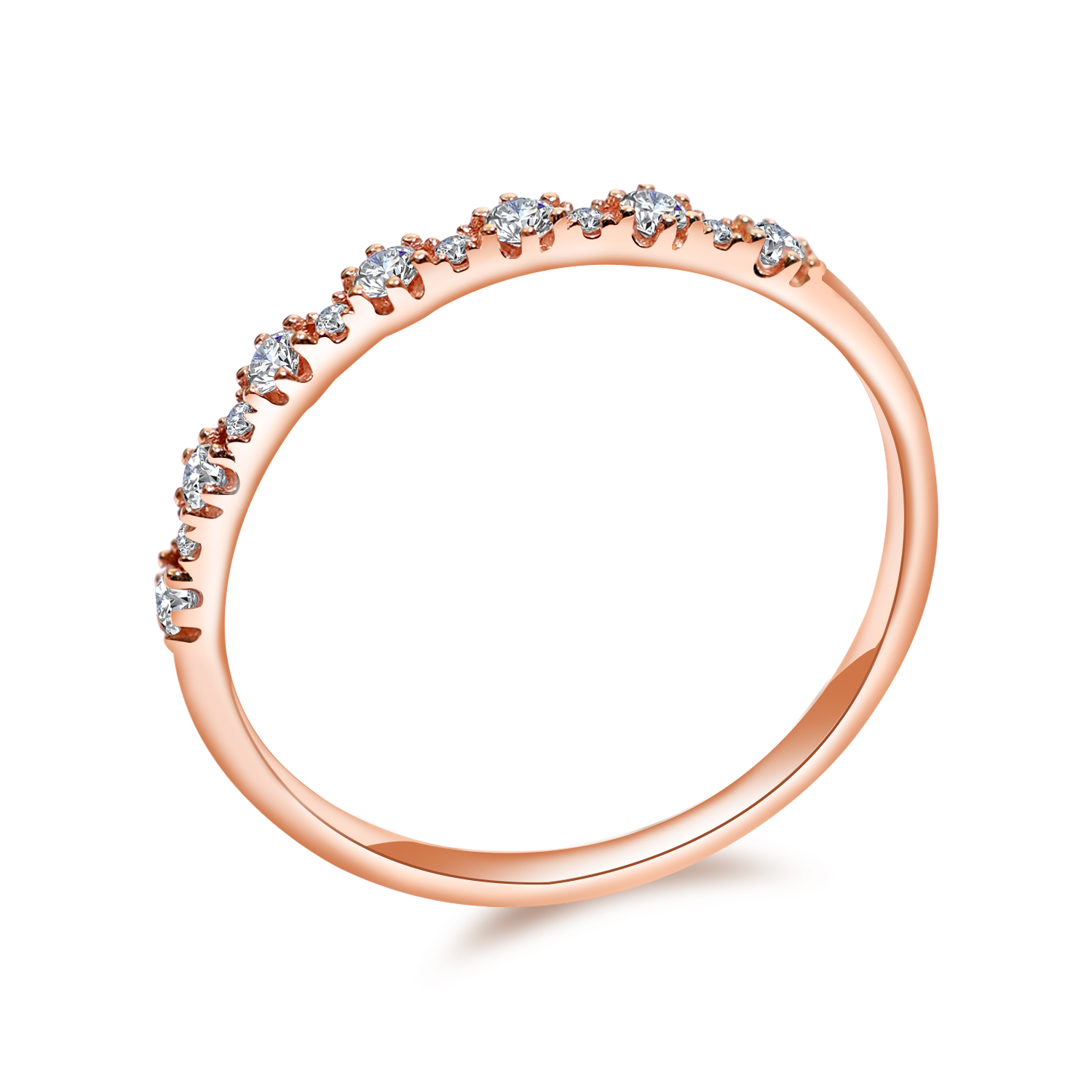 Renaissance 13 Stone Bead Set Lab Grown Diamond Ring in 18k Gold (0.2 Ct Tw)