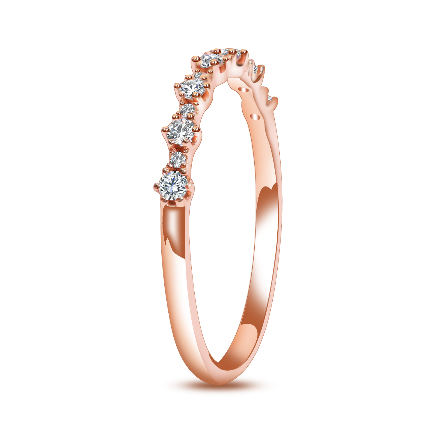 Renaissance 13 Stone Bead Set Lab Grown Diamond Ring in 18k Gold (0.2 Ct Tw)