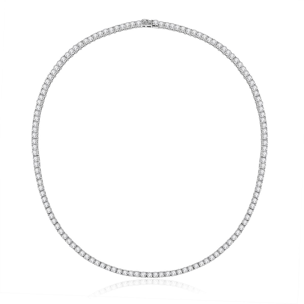11.8 Carat Total Weight Round Cut Lab Grown Diamond Tennis Necklace