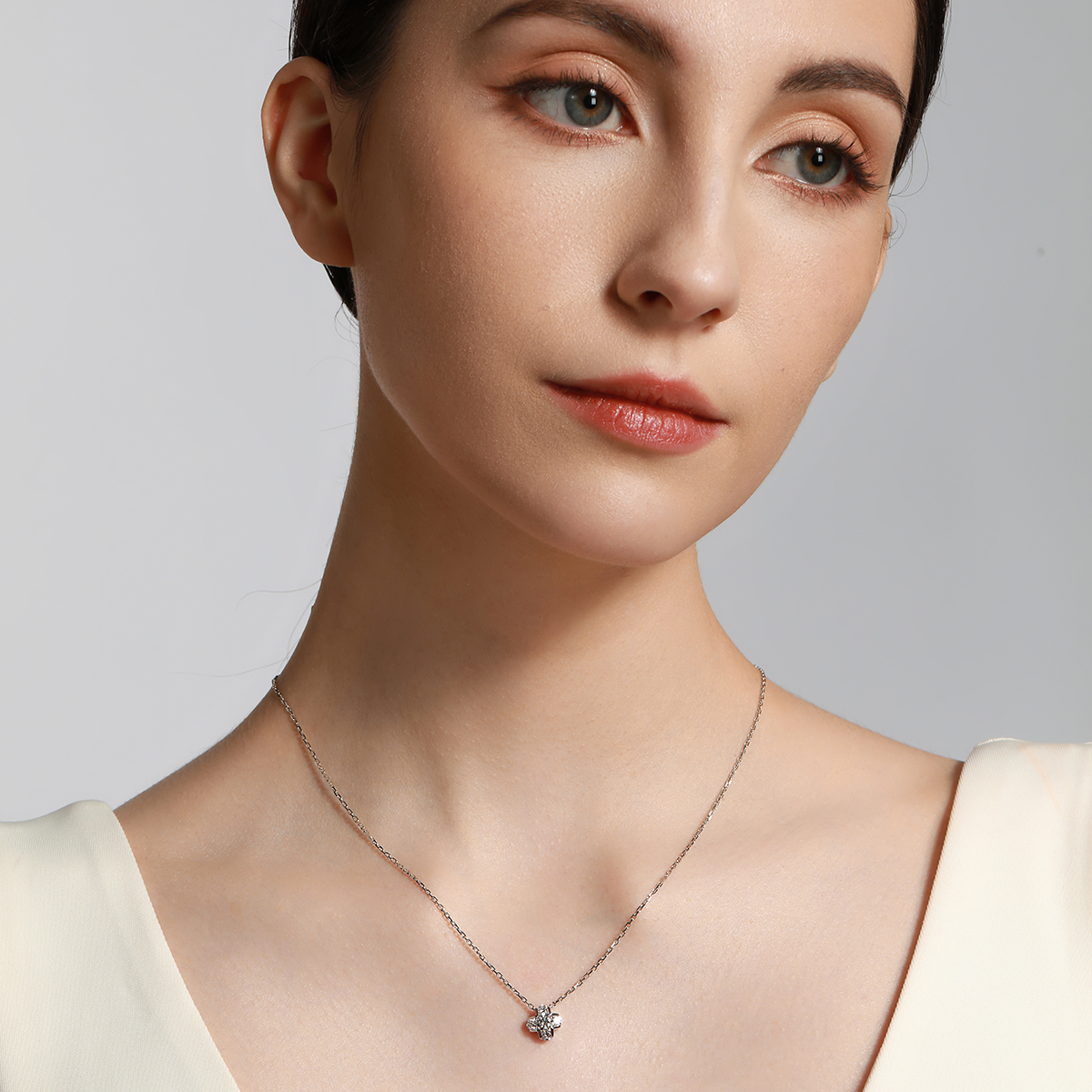 0.7 carat total weight brilliant round cut lab grown diamond Cross Pendant necklace in 18 rose gold
