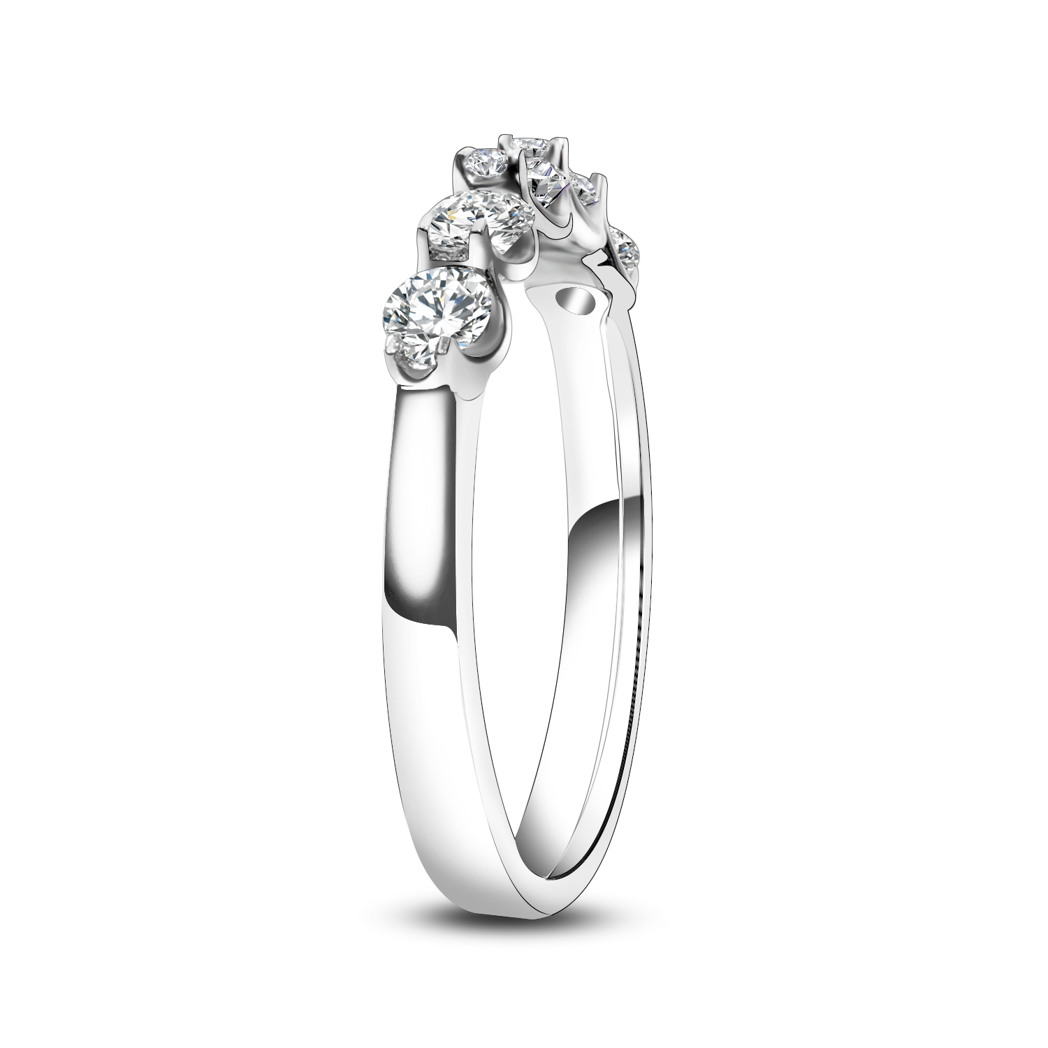 11 Stone Lab Grown Diamond Floating Arches Anniversary Ring in 18k Gold ( 0.4 Ct Tw)