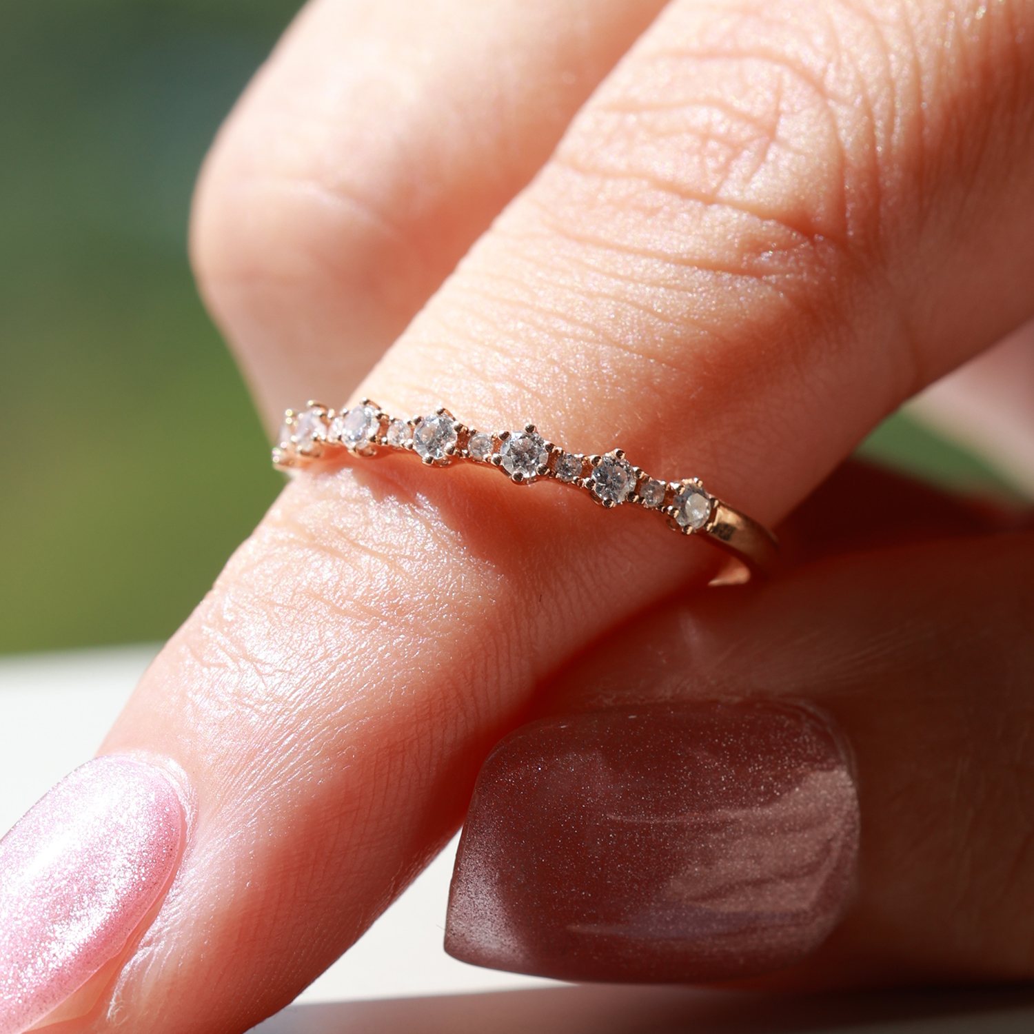 Renaissance 13 Stone Bead Set Lab Grown Diamond Ring in 18k Gold (0.2 Ct Tw)
