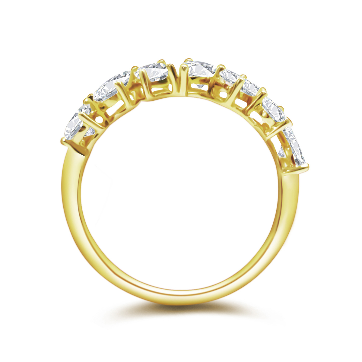 7 Stone Multi Shape Lab Grown Diamond Ring in 18k Gold (1.3 Ct Tw)