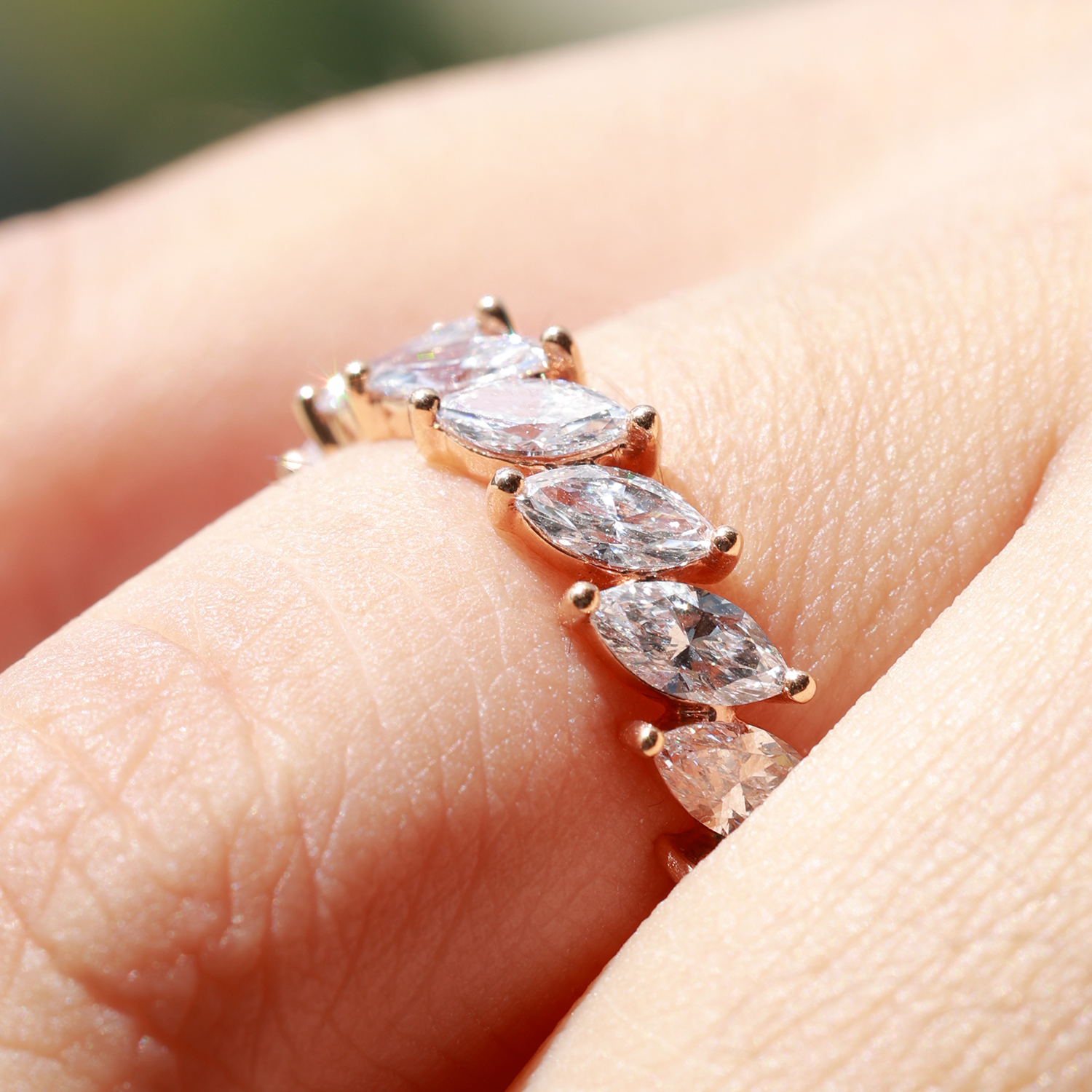Garland Marquise Cut Lab Grown Diamond Full Eternity Ring ( 3.1 Ct Tw)