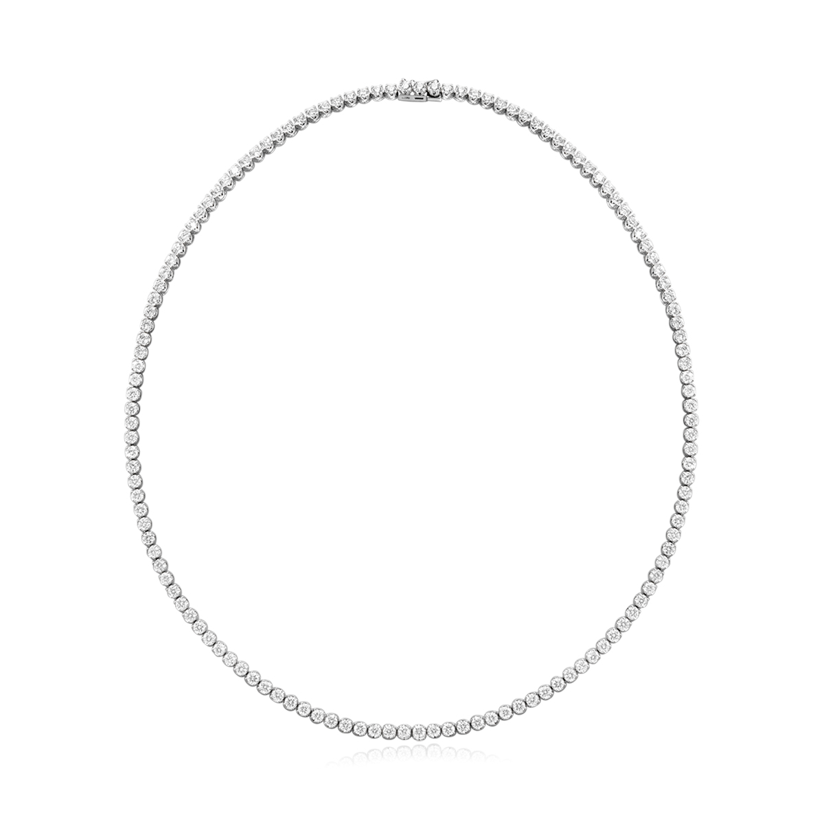 6.7 Carat Total Weight Round Cut Lab Grown Diamond Classic Tennis Necklace-Light Mark