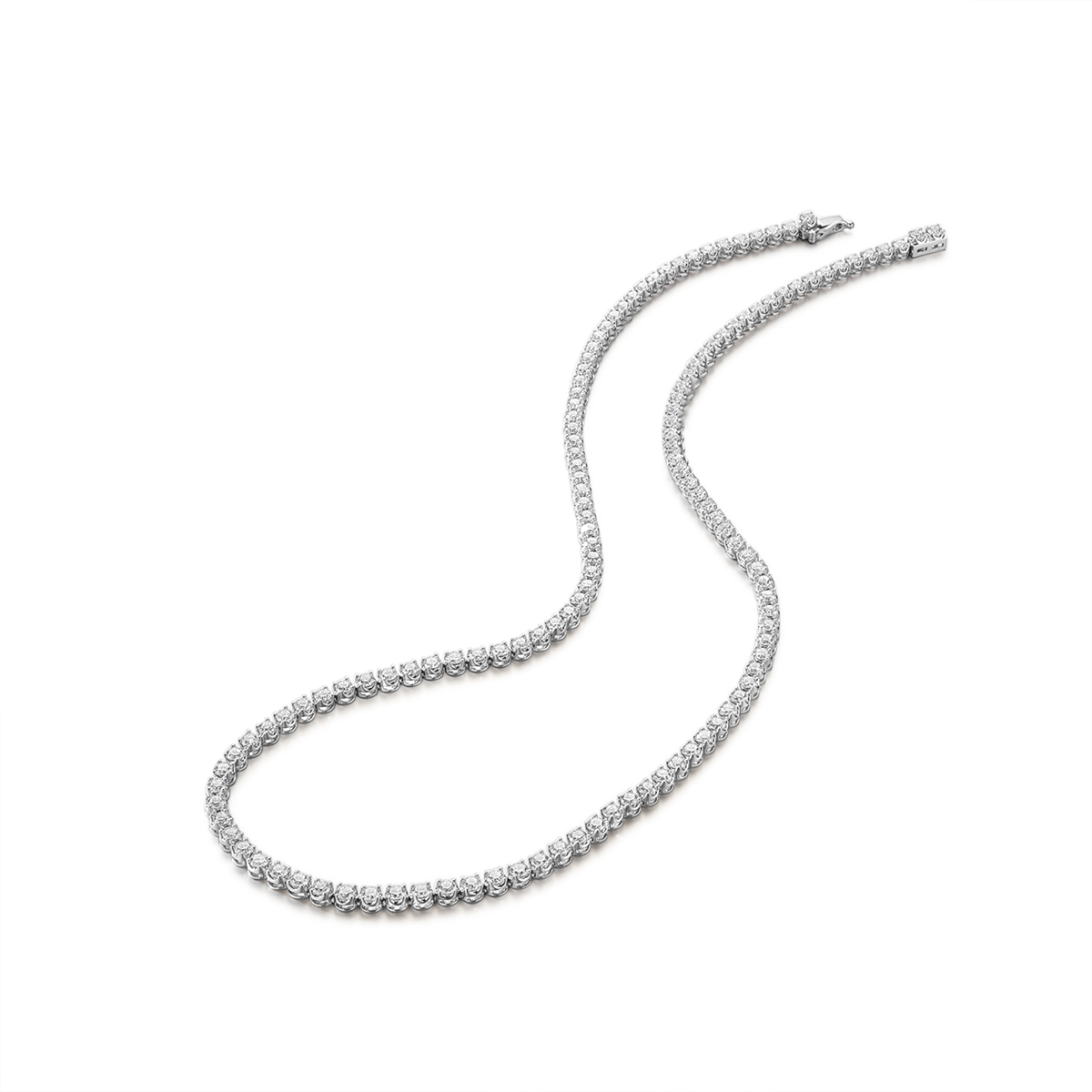 6.7 Carat Total Weight Round Cut Lab Grown Diamond Classic Tennis Necklace-Light Mark