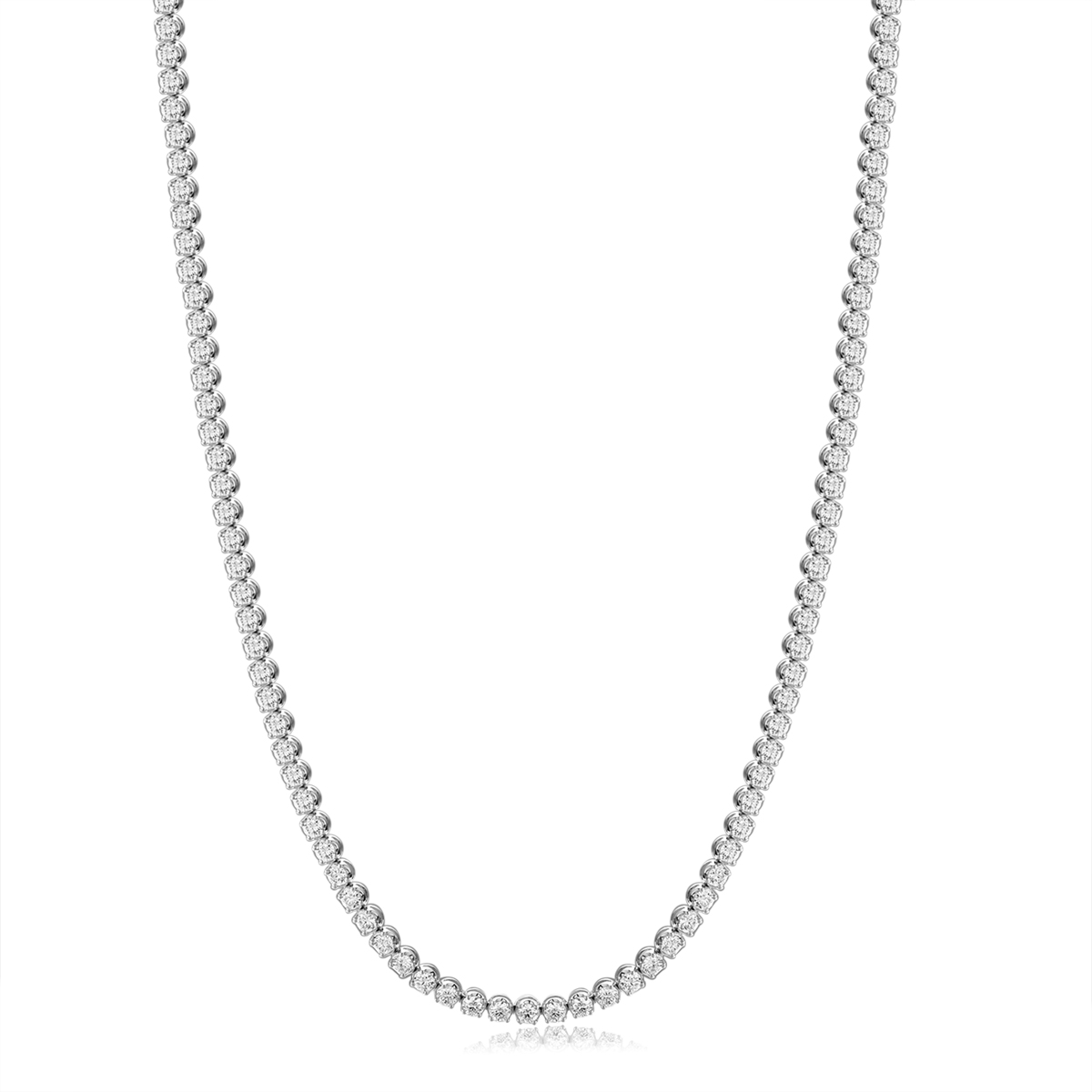 6.7 Carat Total Weight Round Cut Lab Grown Diamond Classic Tennis Necklace-Light Mark
