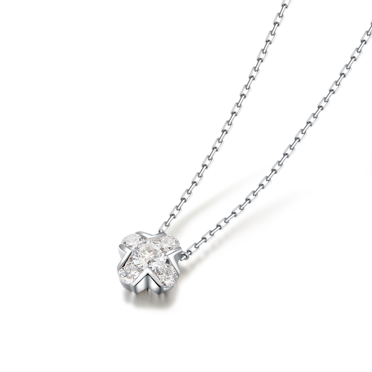 0.7 carat total weight brilliant round cut lab grown diamond Cross Pendant necklace in 18 rose gold