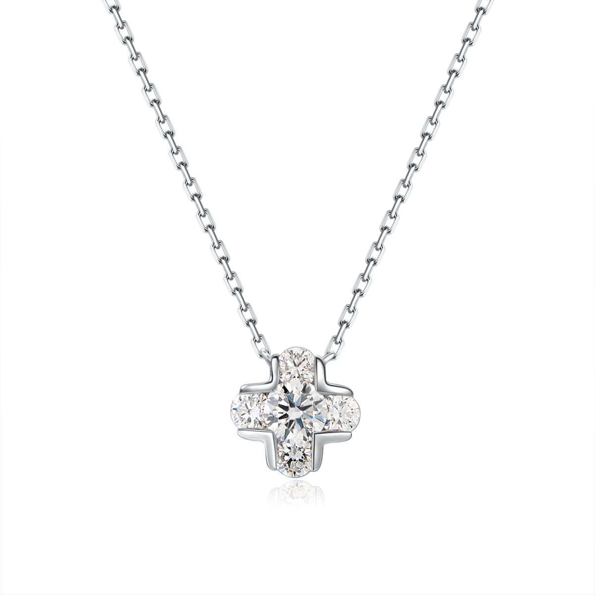 0.7 carat total weight brilliant round cut lab grown diamond Cross Pendant necklace in 18 rose gold