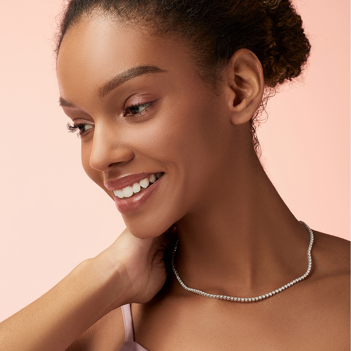 6.7 Carat Total Weight Round Cut Lab Grown Diamond Classic Tennis Necklace-Light Mark