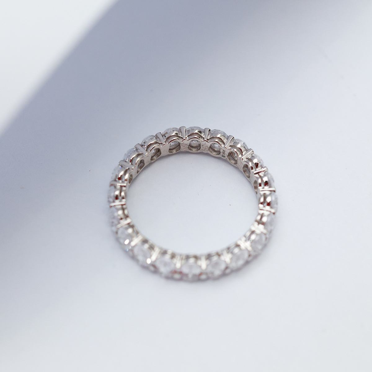 3 Carat Total Weight Oval Cut Lab Grown Diamond Full Eternity Wedding Ring Anniversary Band-Light Mark