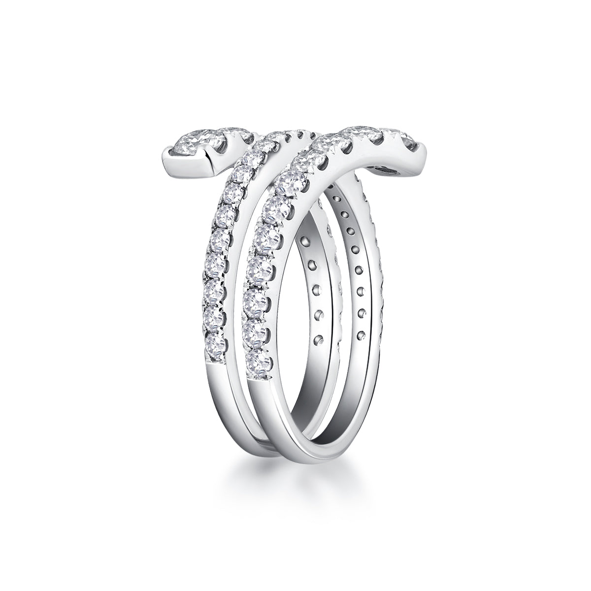 Spiral Graduated Lab Grown Diamond Coil Ring in 18k Gold