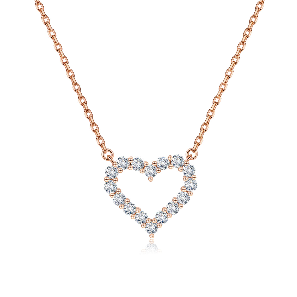 Heat Shaped Necklace Lab Grown Diamond Pendant Necklace (0.3 Ct Tw)