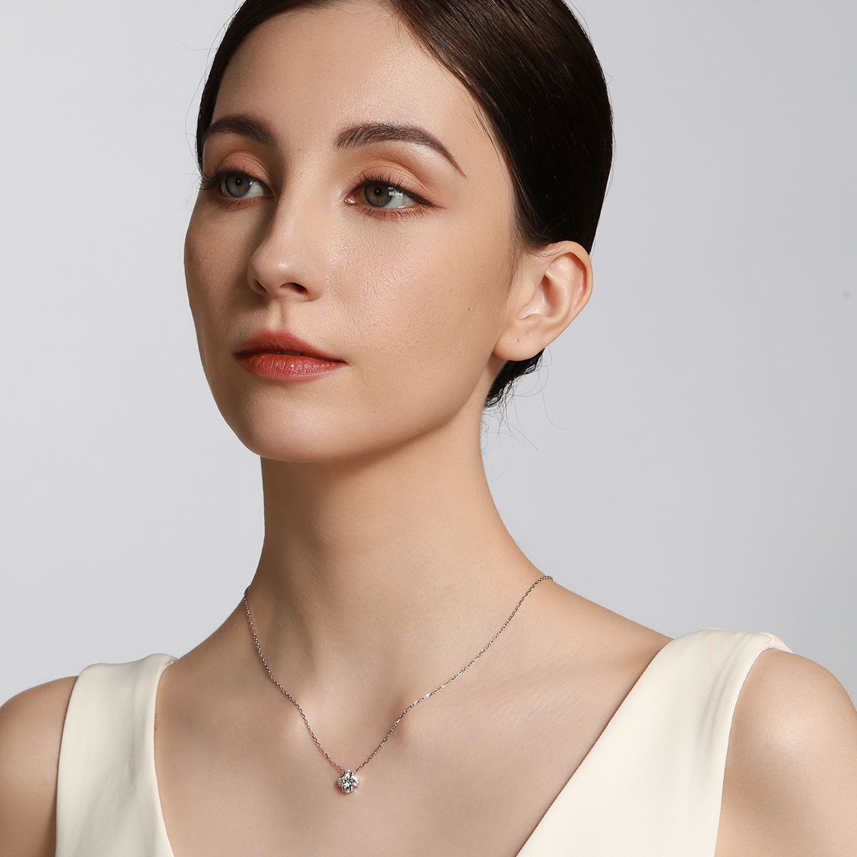 0.7 carat total weight brilliant round cut lab grown diamond Cross Pendant necklace in 18 rose gold