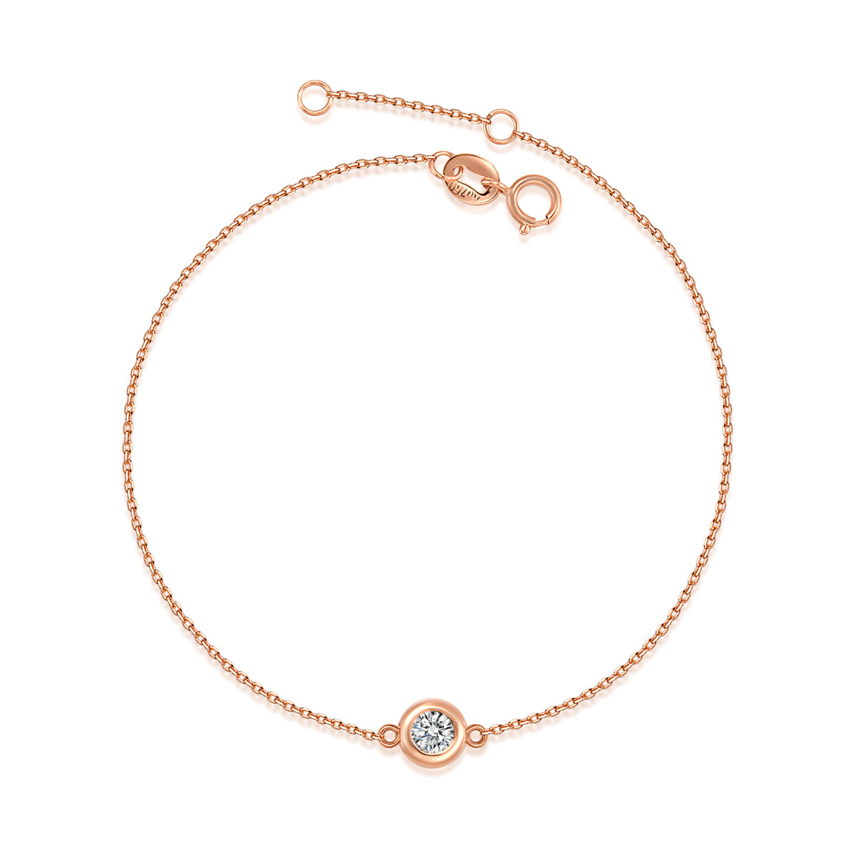 Bezel Set Round Cut Lab Grown Diamond  Bracelet in 18k Gold
