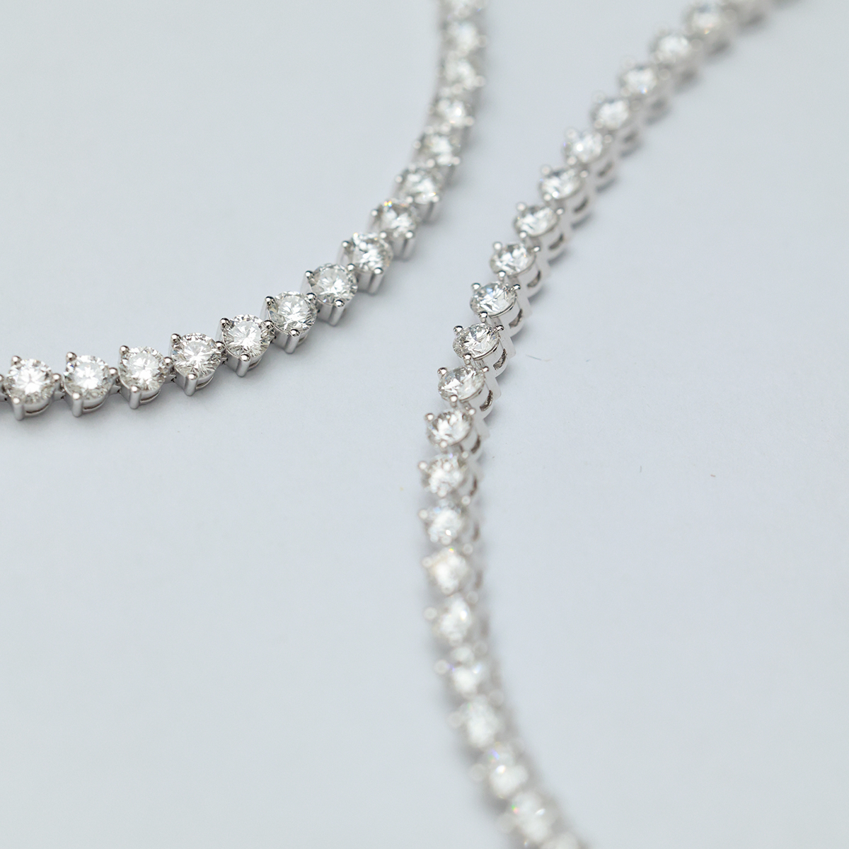 10.7 Total Carat Weight Brilliant Round Cut Lab Grown Diamond Diamond Tennis Necklace-Light Mark