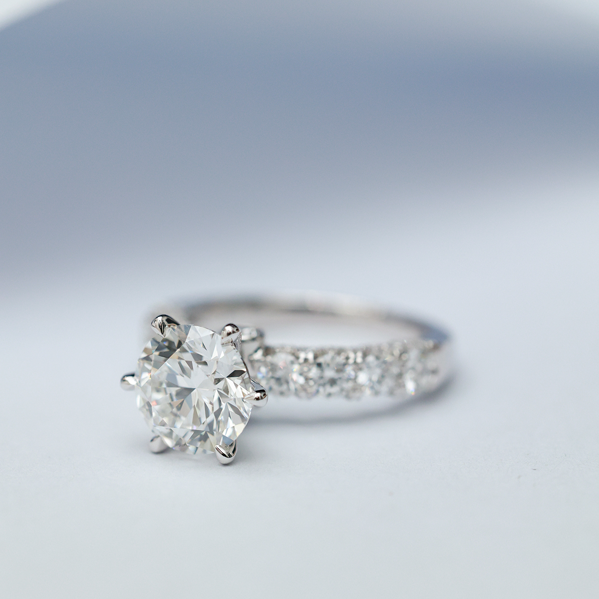  2 Carat Center Stone Round Cut Lab Grown Diamond Hidden Halo Engagement Ring (3.1 Ct Tw)-Light Mark