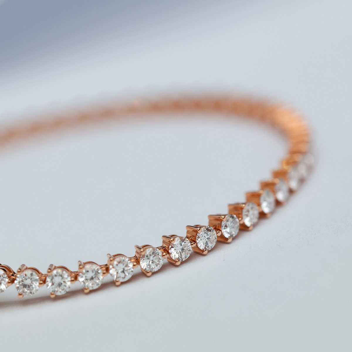 3.6 Carat Total Weight Round Cut Lab Grown Diamond Tennis Bracelet in 18K Rose Gold