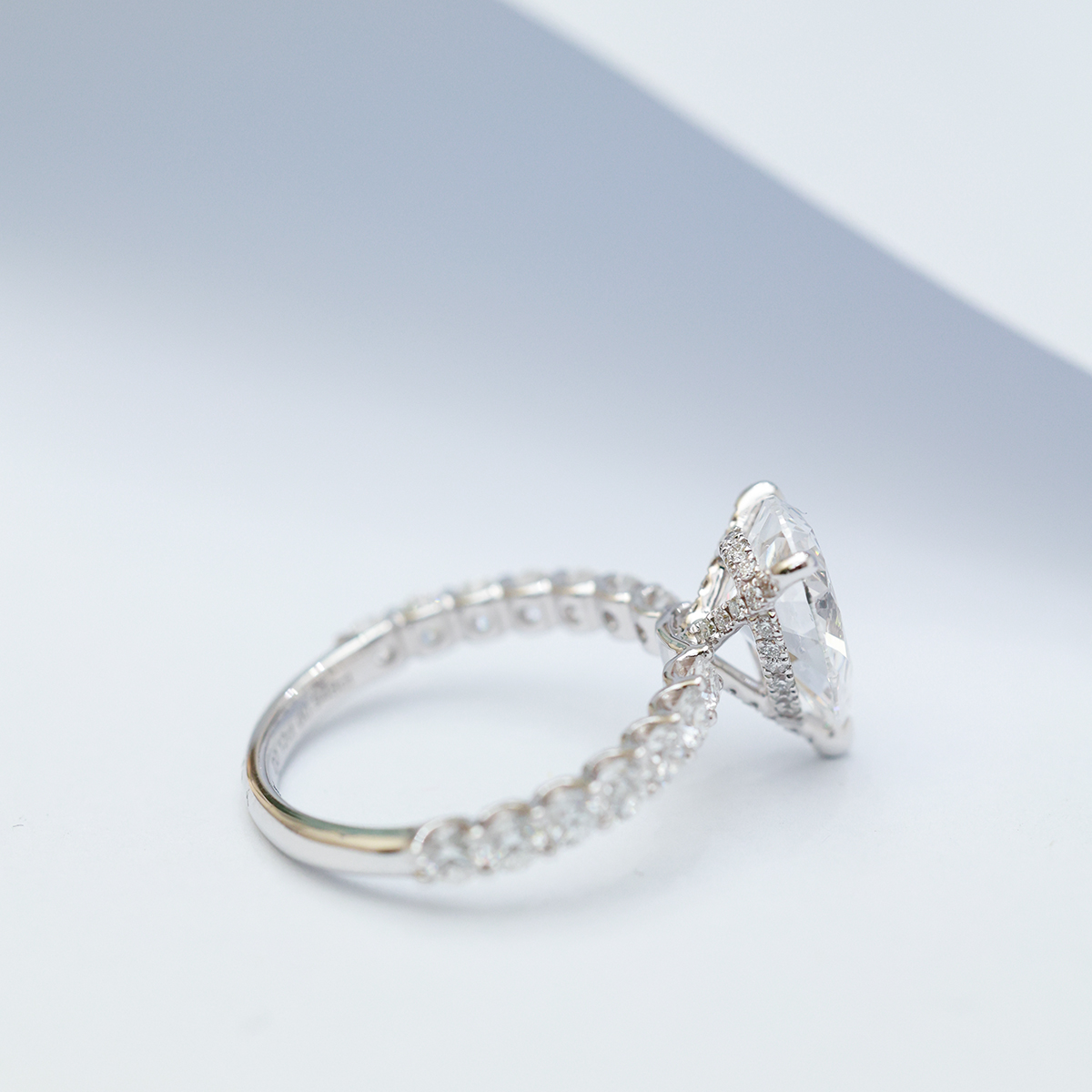 IGI Certificated  3 Carat Total Weight Pear Cut Lab Grown Diamond Engagement Ring in 18k White Gold
