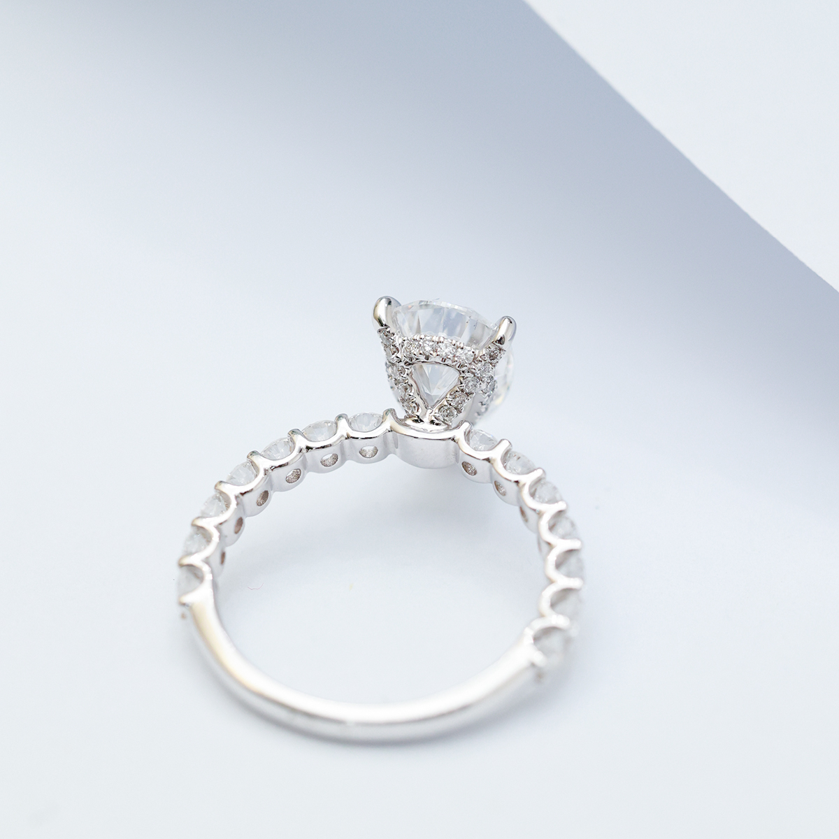 IGI Certificated  3 Carat Total Weight Pear Cut Lab Grown Diamond Engagement Ring in 18k White Gold