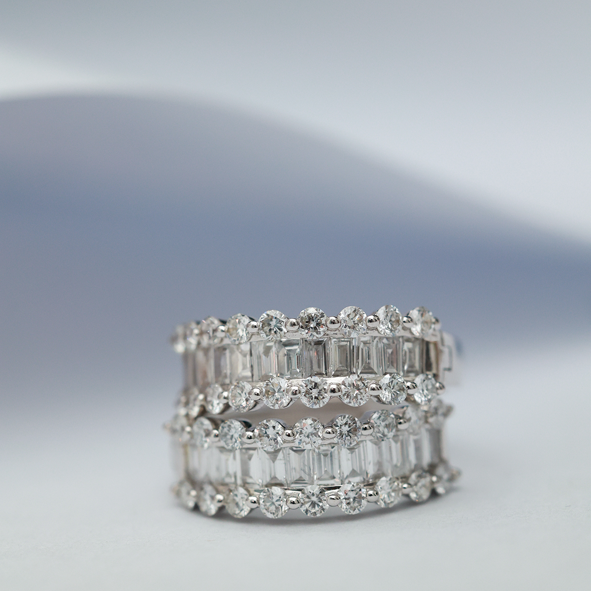 1.8 Carat Total Weight Baguette and Round Shape Lab Grown Diamond Huggies Earrings In 18k White Gold