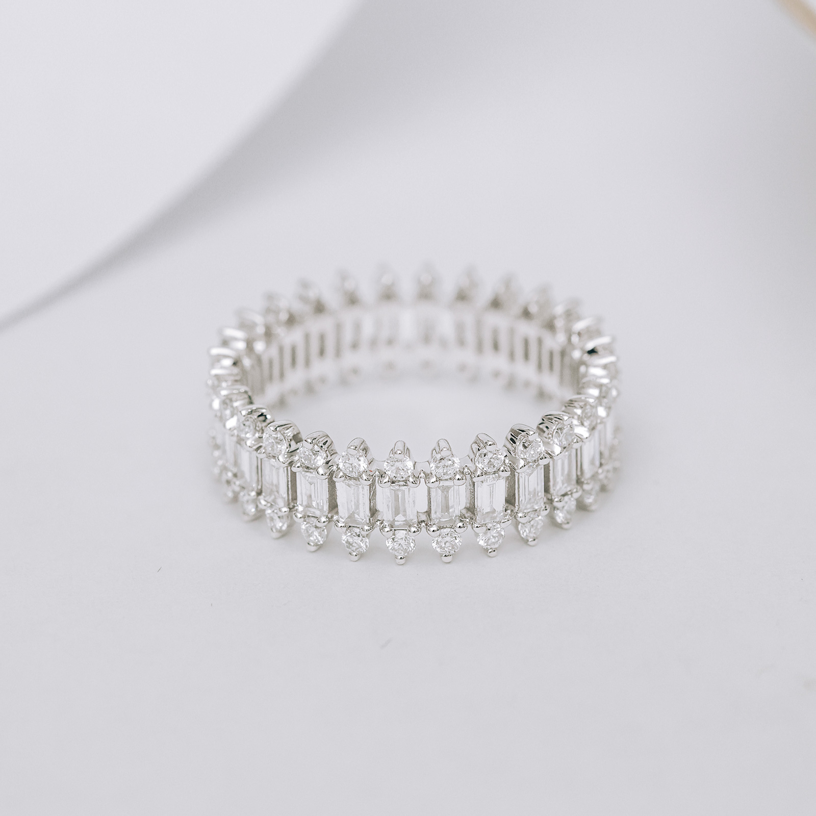 1.5 Carat Total Weight Baguette Eternity Lab Grown Diamond Anniversary Band Wedding Ring-Light Mark