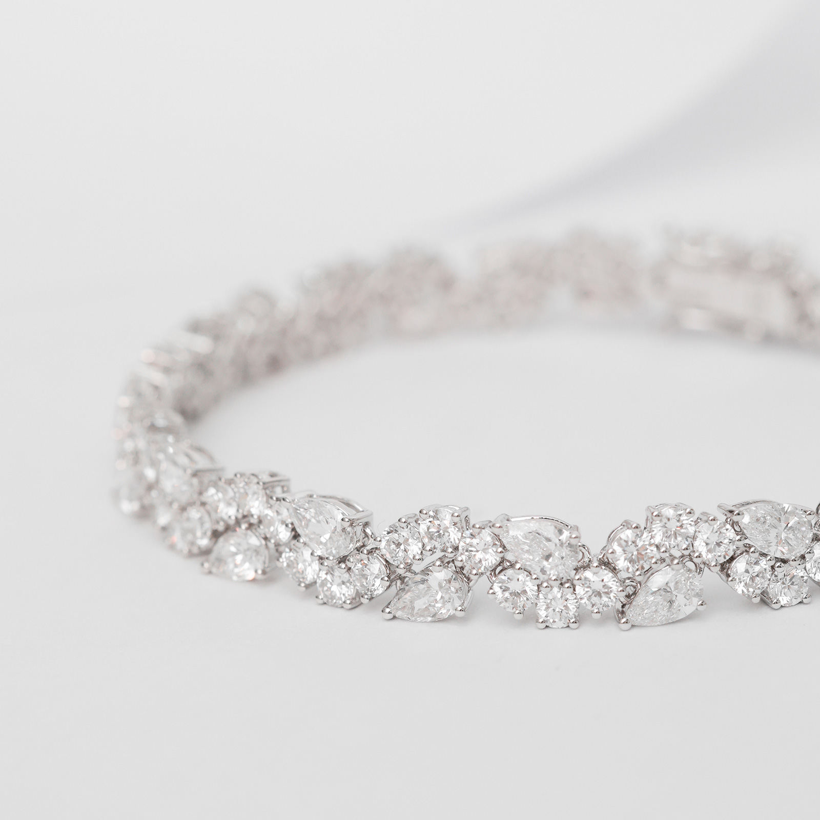 LMBW0002  9 Ct. Tw. Fancy Mix Shape Lab Grown Diamond Bracelet In 18k White Gold 