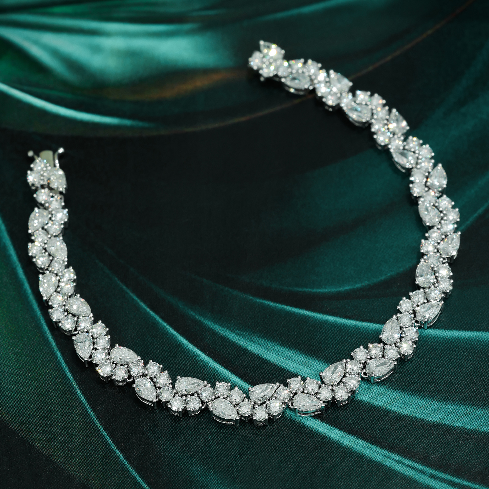 LMBW0002  9 Ct. Tw. Fancy Mix Shape Lab Grown Diamond Bracelet In 18k White Gold 