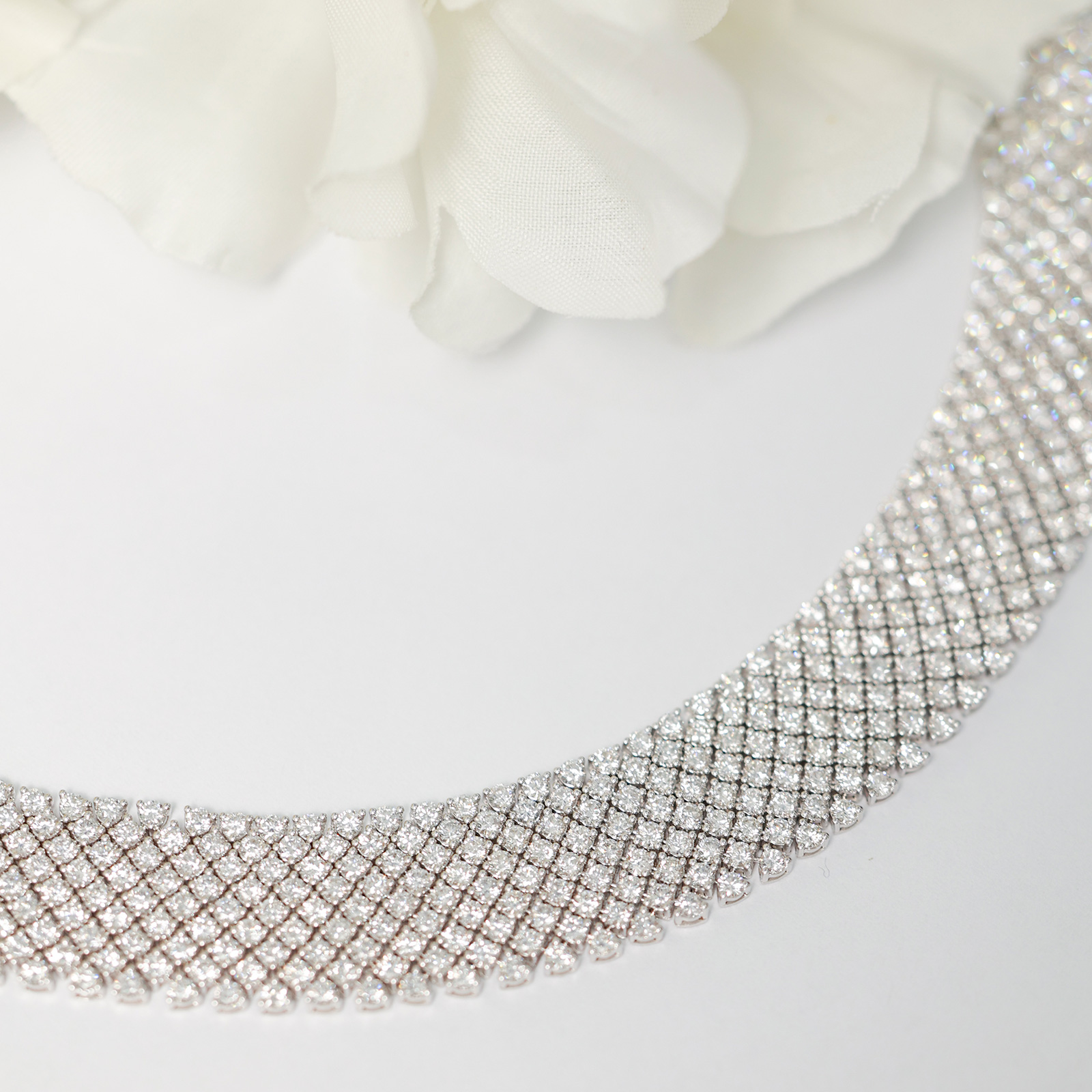  13 Carat Total Weight Nine Row Round Cut Lab Grown Diamond Tennis Garbo Diamond Bracelet-Light Mark