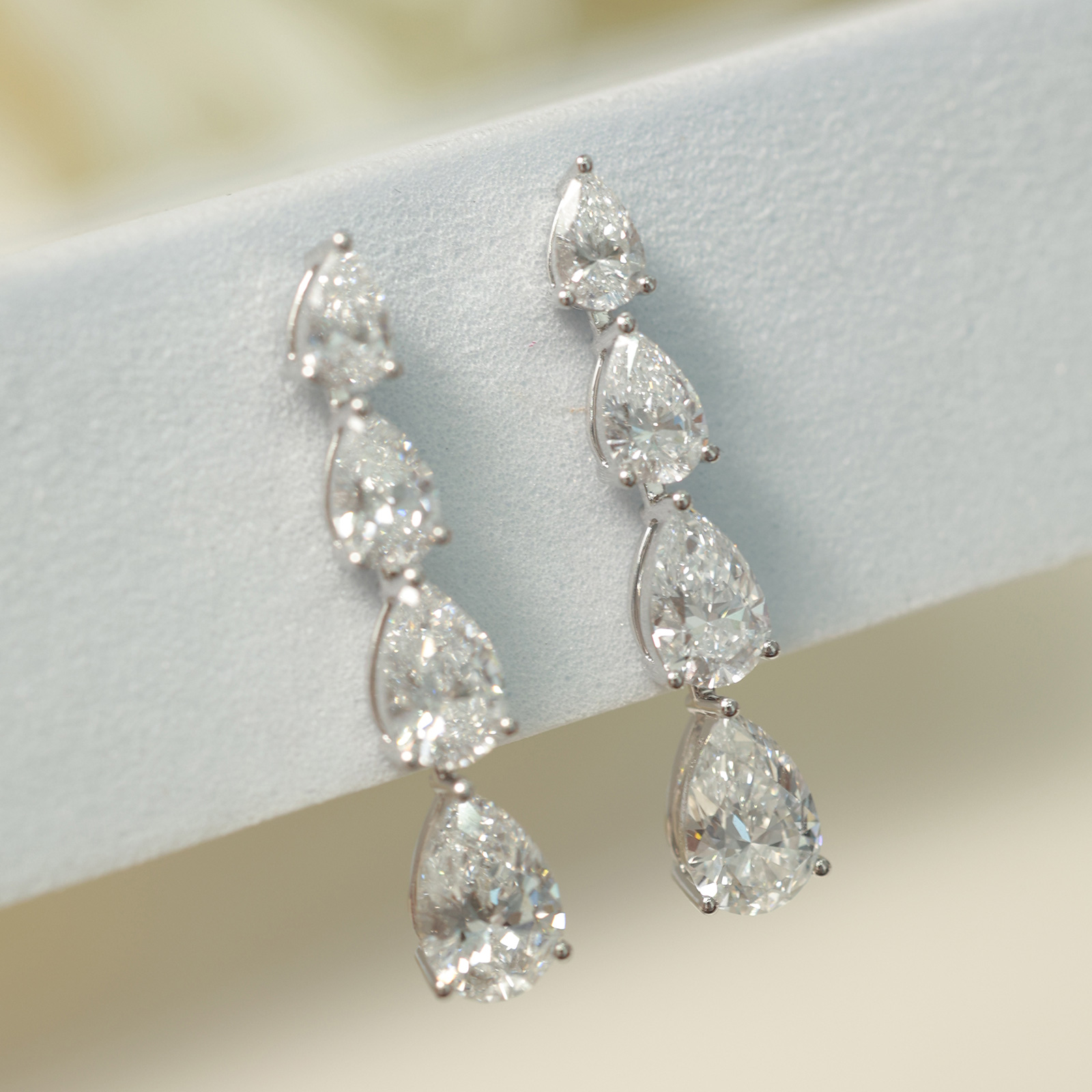 LMEW0001  IGI Certificated Elegant Pear Cut Lab Grown Diamond Drop Earring (6.7 ct. tw.) 