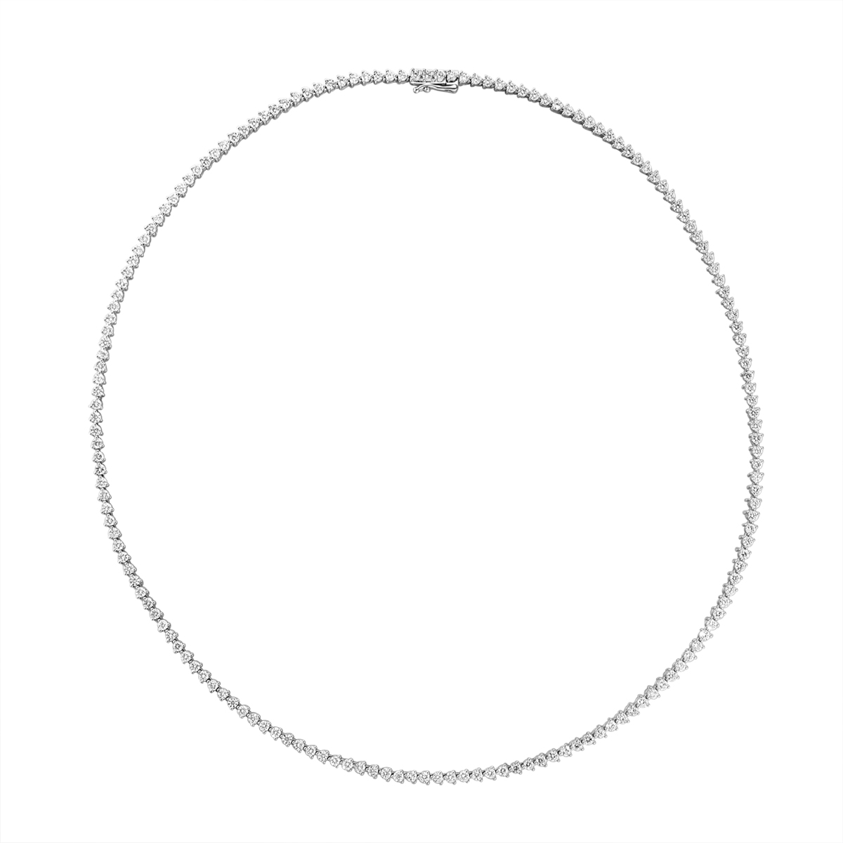 4.4 Carat Total Weight Brilliant Round Cut Lab Grown Diamond Tennis Necklace in 18k White Gold