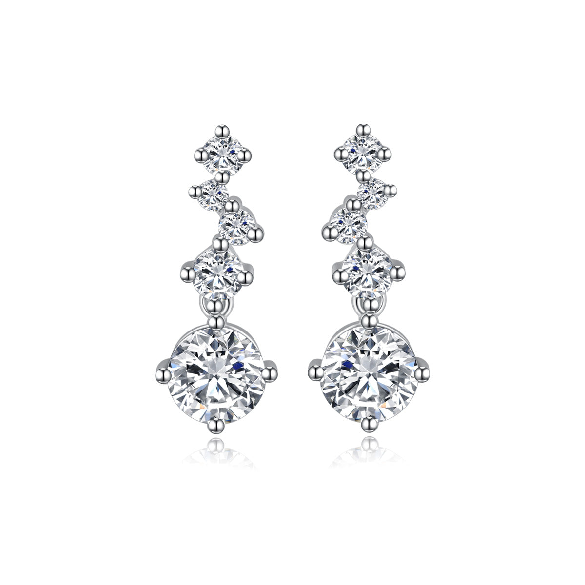 Star Trail Lab Grown Diamond Drop Earrings in 18k Gold( 1.2 Ct Tw)