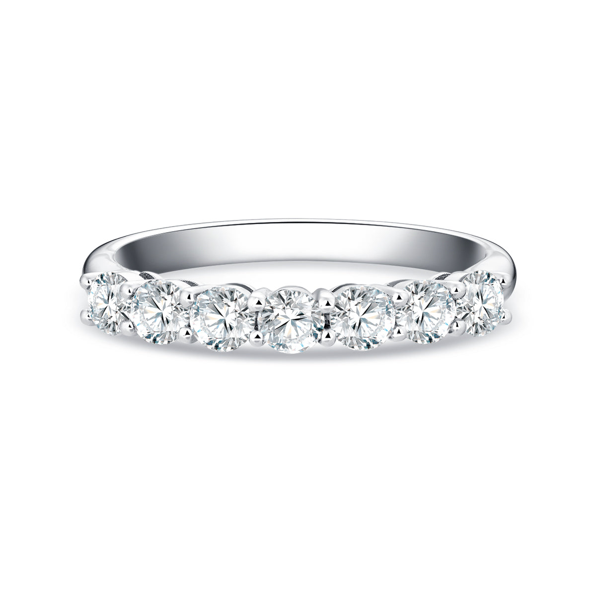 7 Stone Round Cut Lab Grown Diamond Ring in 18k Gold ( 0.4 Ct Tw)