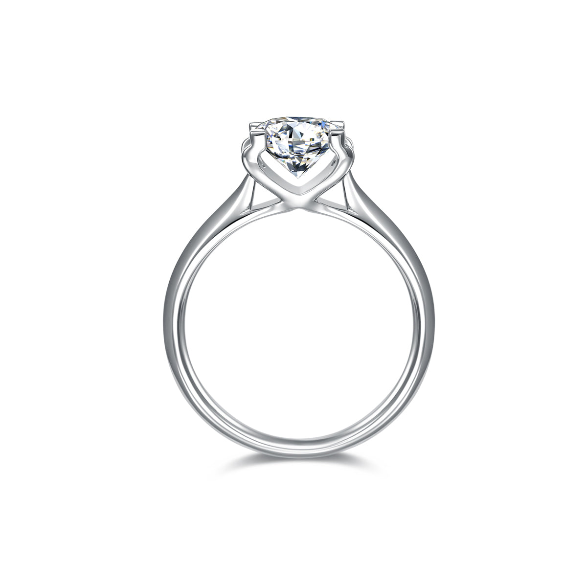 1 Carat Round Cut Lab Grown Diamond Comfort Fit Solitaire Engagement Ring