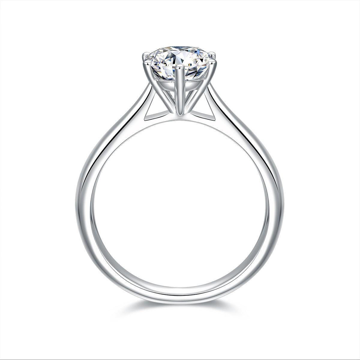 1 Carat Round Cut Lab Grown Diamond Six Prong Provence Solitaire Engagement Ring