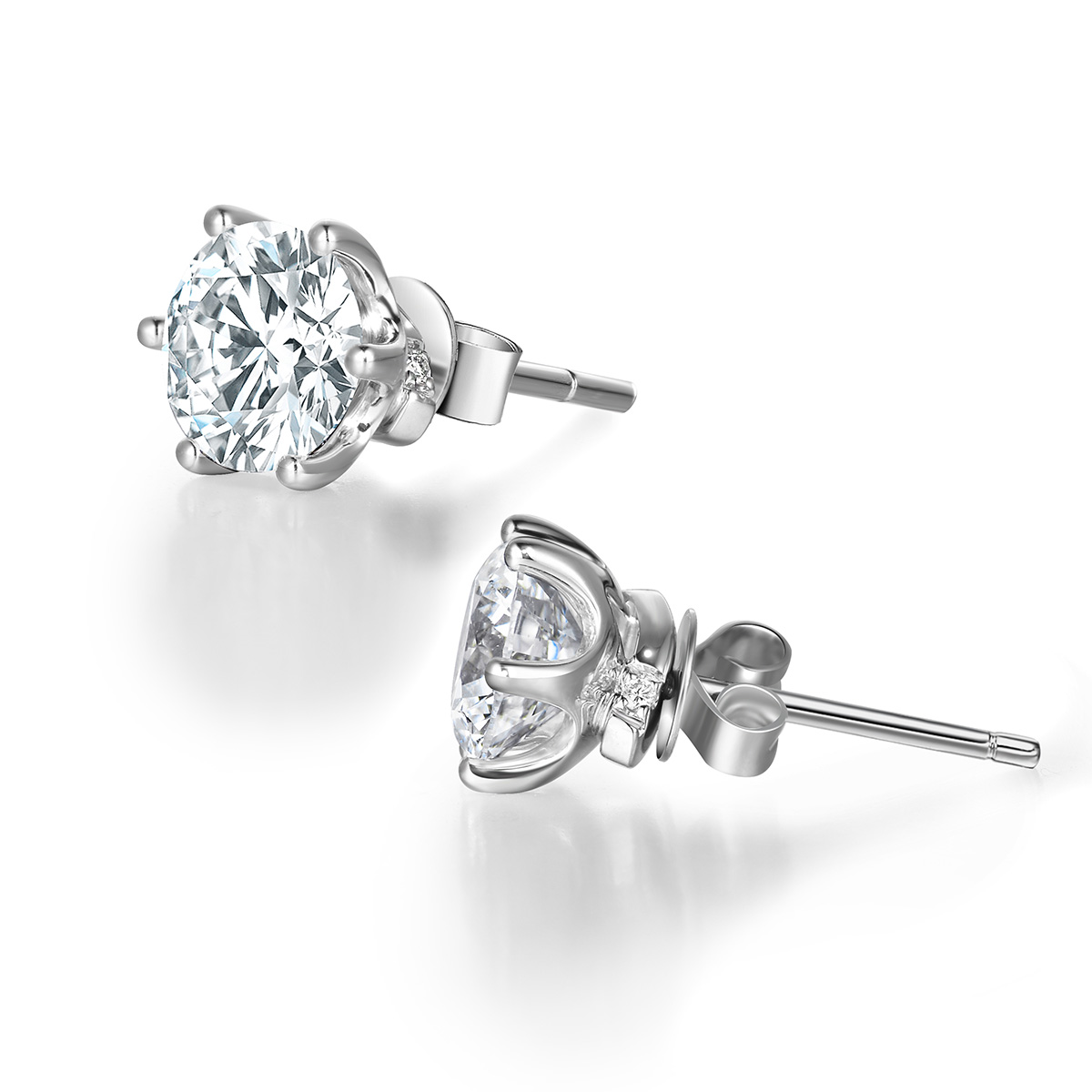 Lab-Grown Diamond 2.5ct. tw.18k White Gold Earrings Six Prong