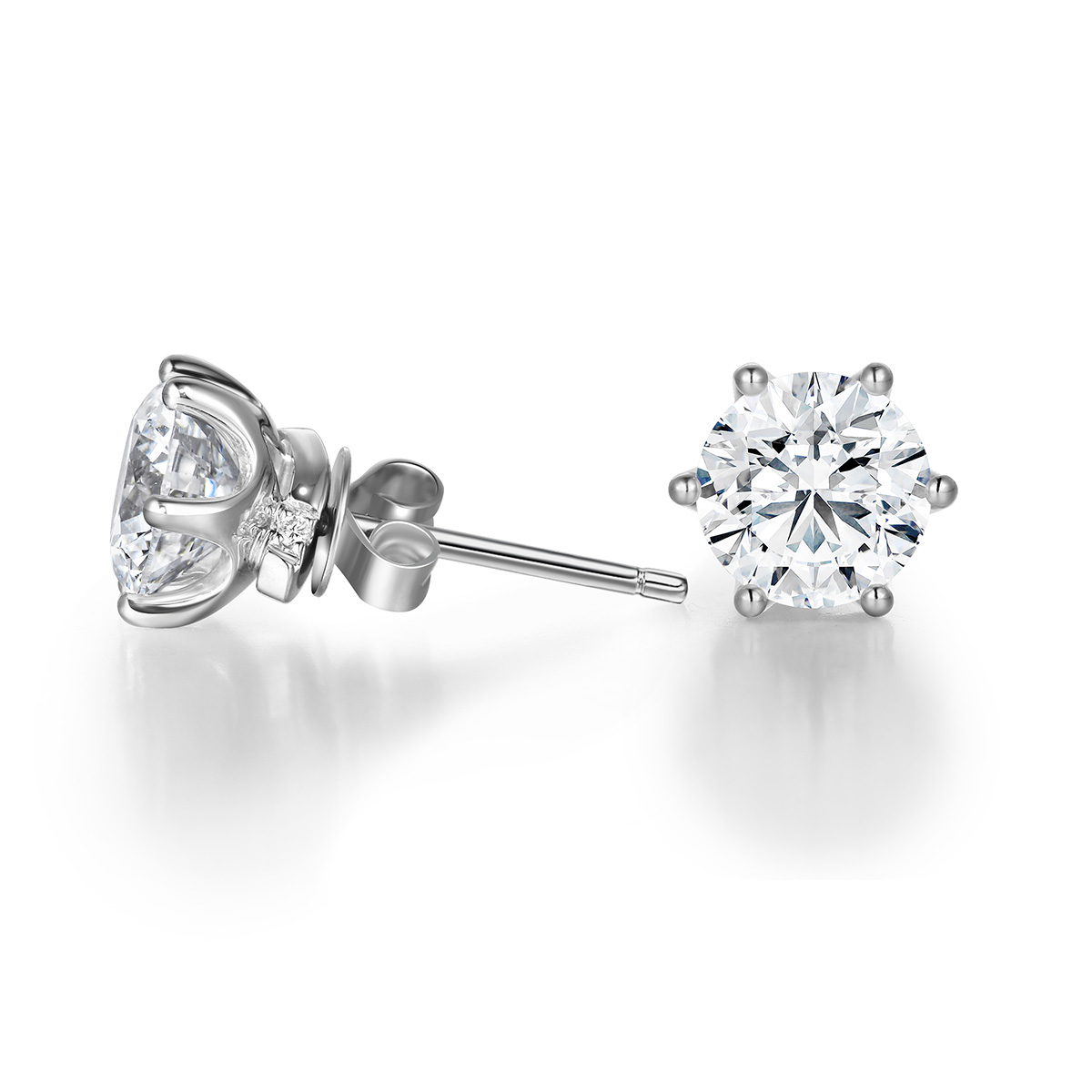 Lab-Grown Diamond 2.5ct. tw.18k White Gold Earrings Six Prong