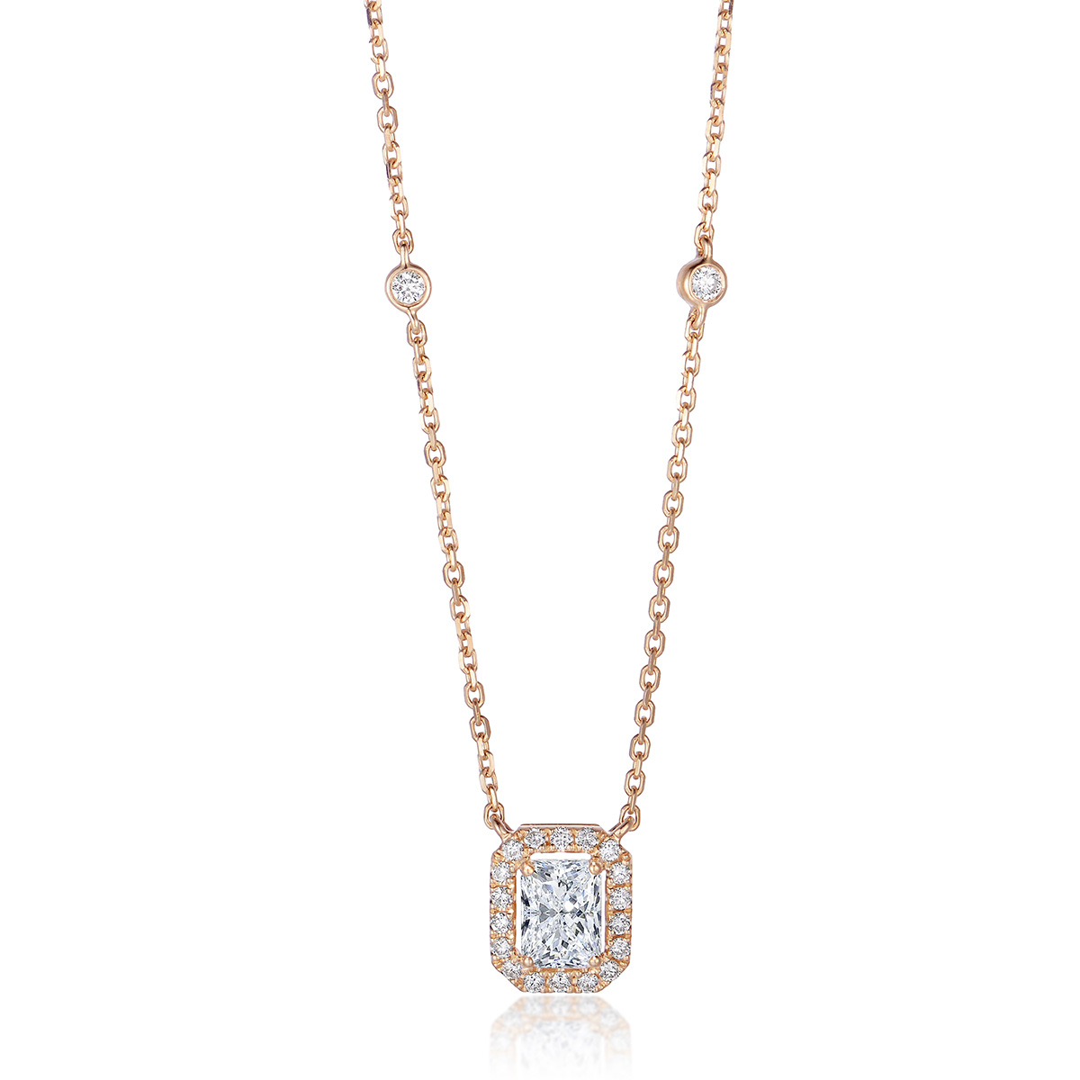   Lab-Grown Diamond 0.518ct. tw. Emerald Cut 18k Yellow Gold Necklace