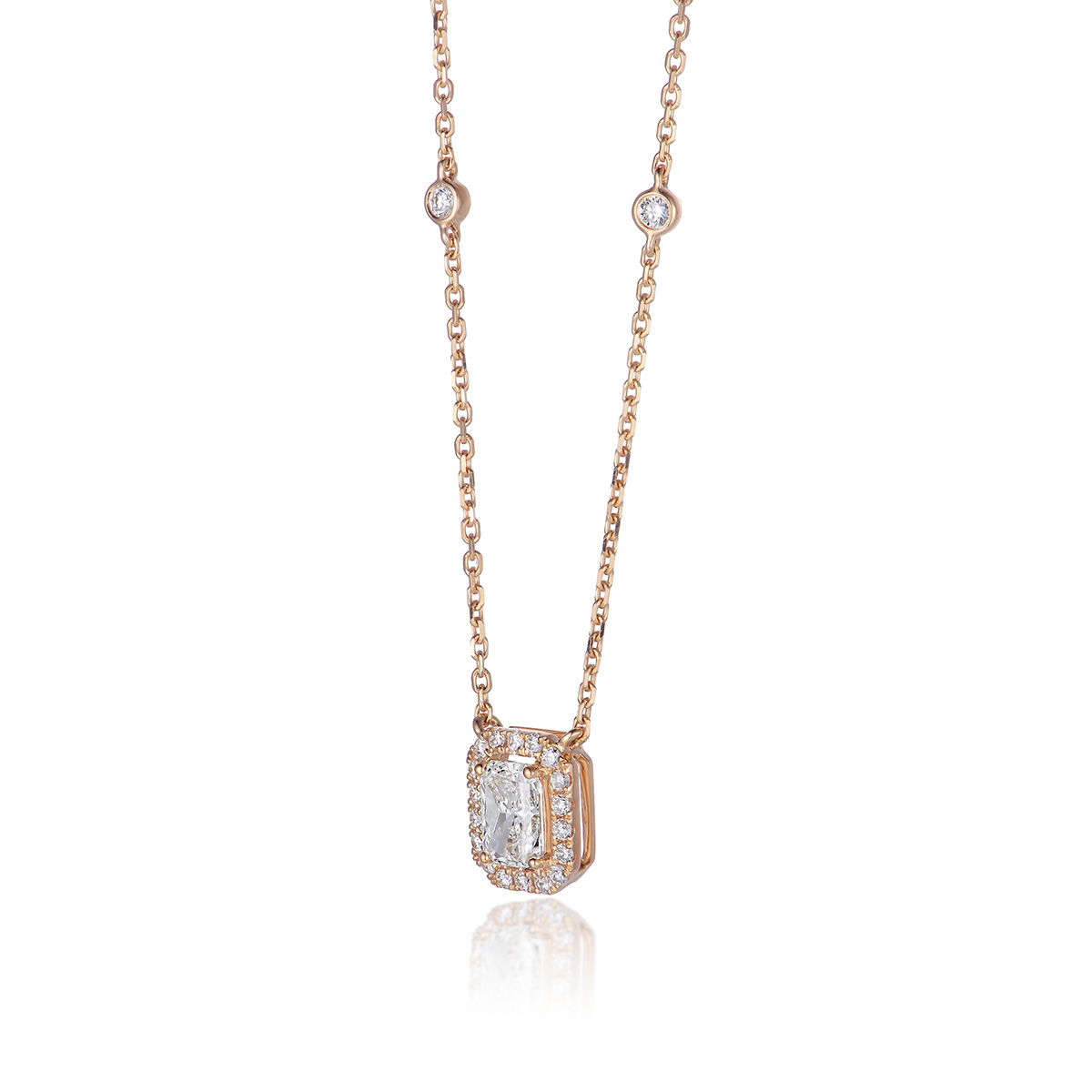   Lab-Grown Diamond 0.518ct. tw. Emerald Cut 18k Yellow Gold Necklace