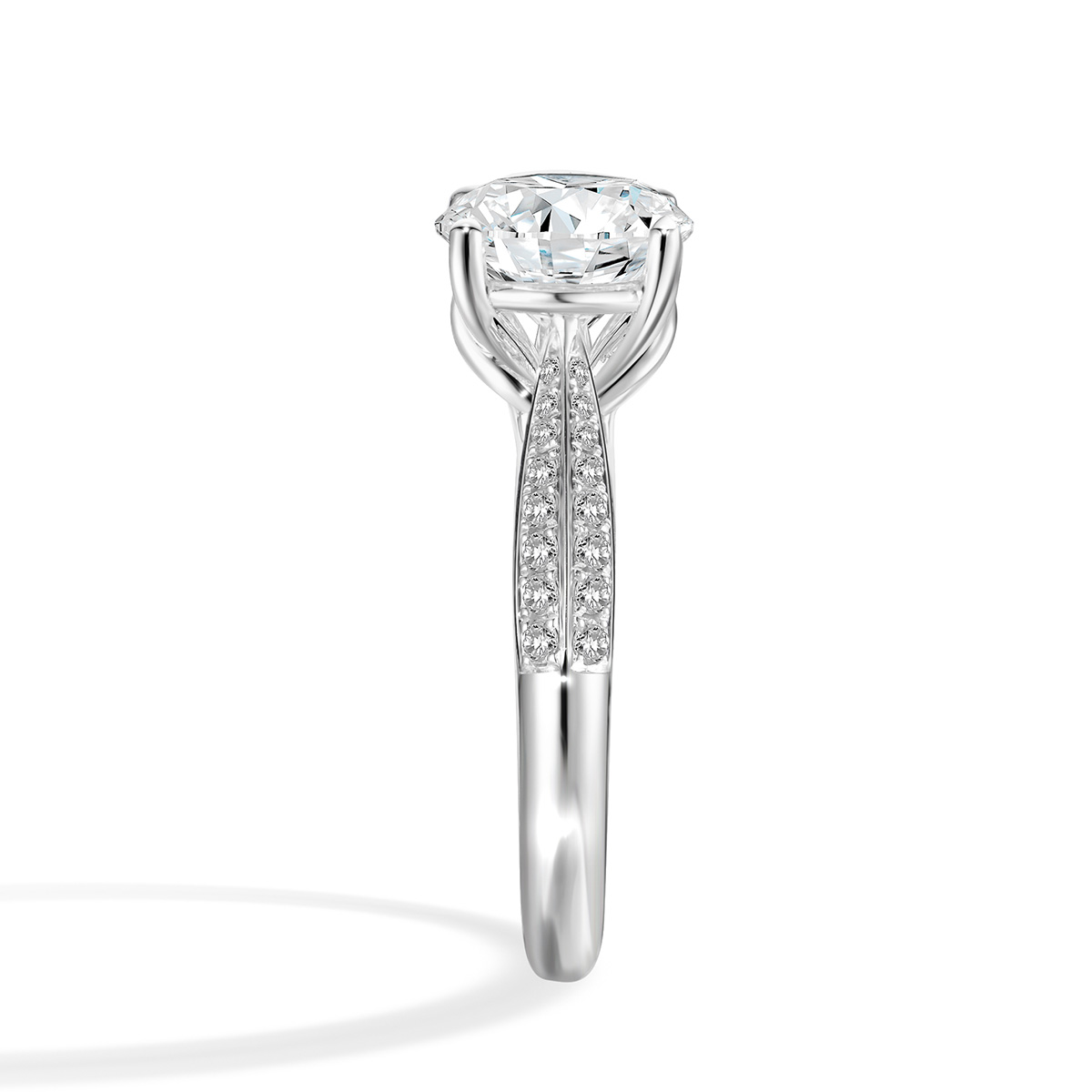 Lab-Grown Diamond 2.5ct. tw. Round Cut 18k White Gold Rings Four Prong