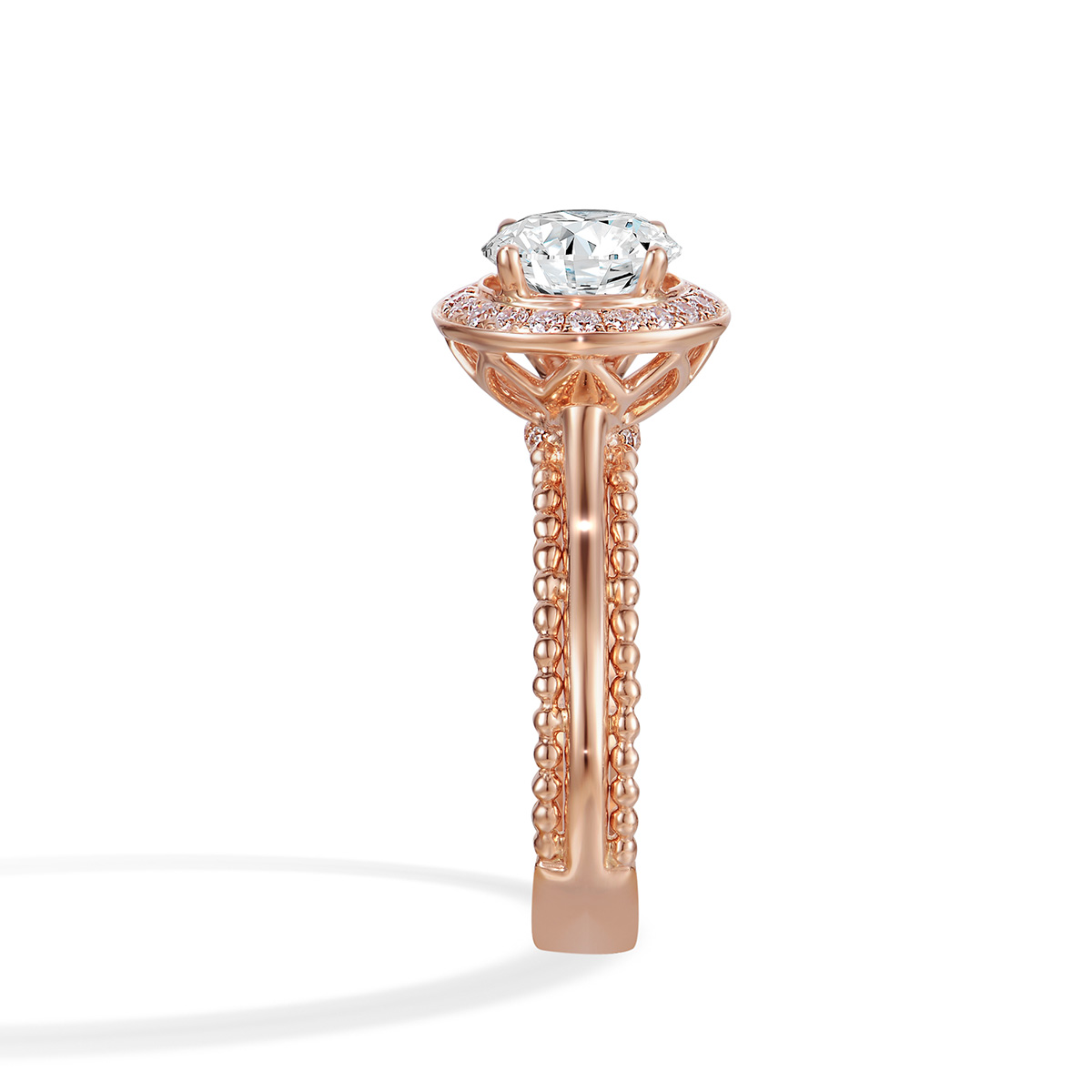 Lab-Grown Diamond 1.18ct. tw.Round Cut 18k Rose Gold Rings
