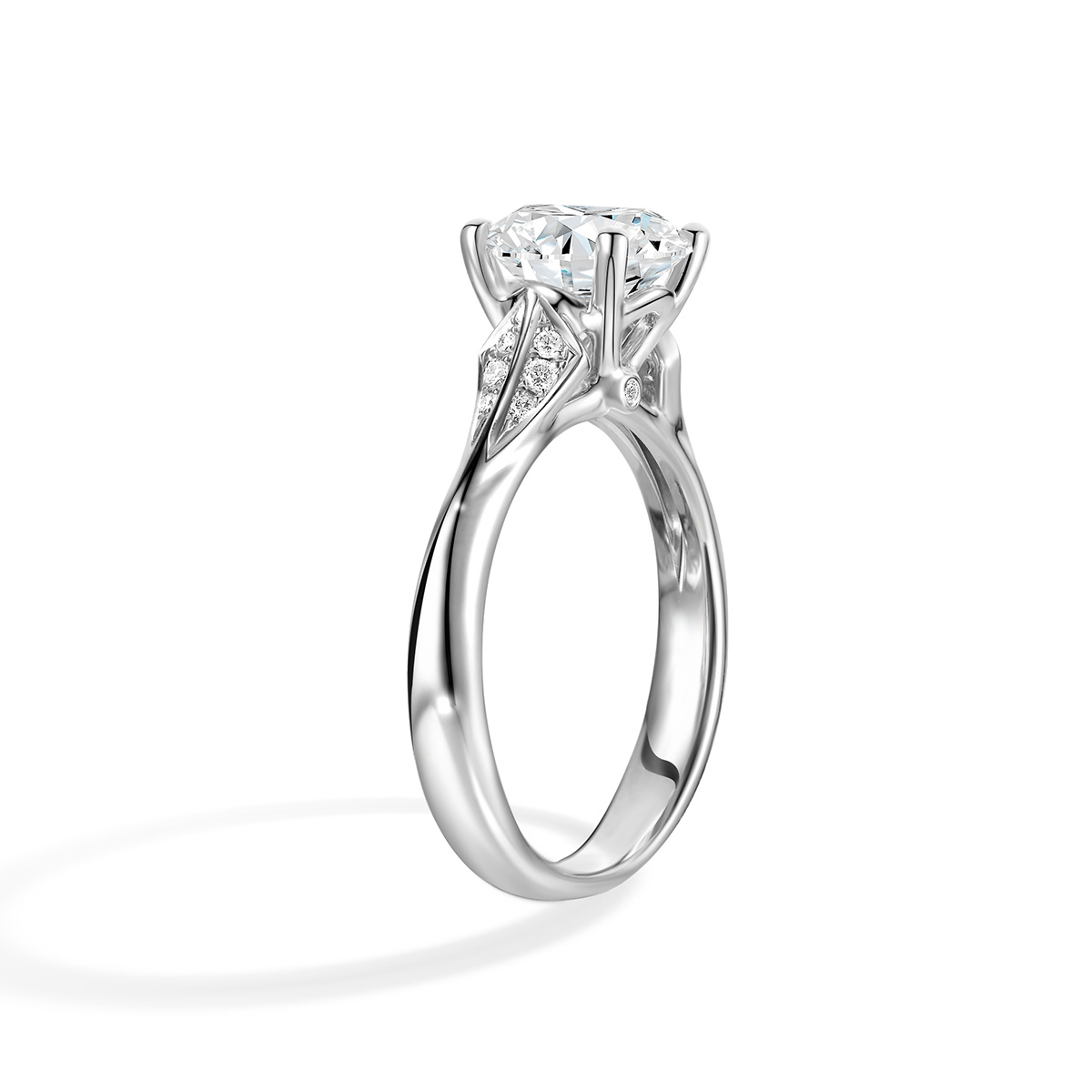 Lab-Grown Diamond 2.1ct. tw.Round Cut 18k White Gold Rings Four Prong