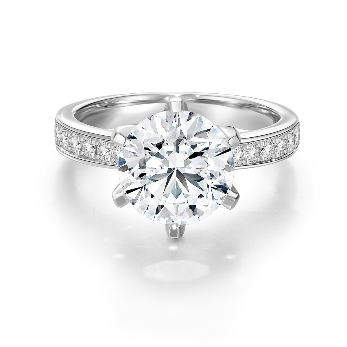 Lab-Grown Diamond 2.9ct. tw.18k White Gold Rings Six Prong