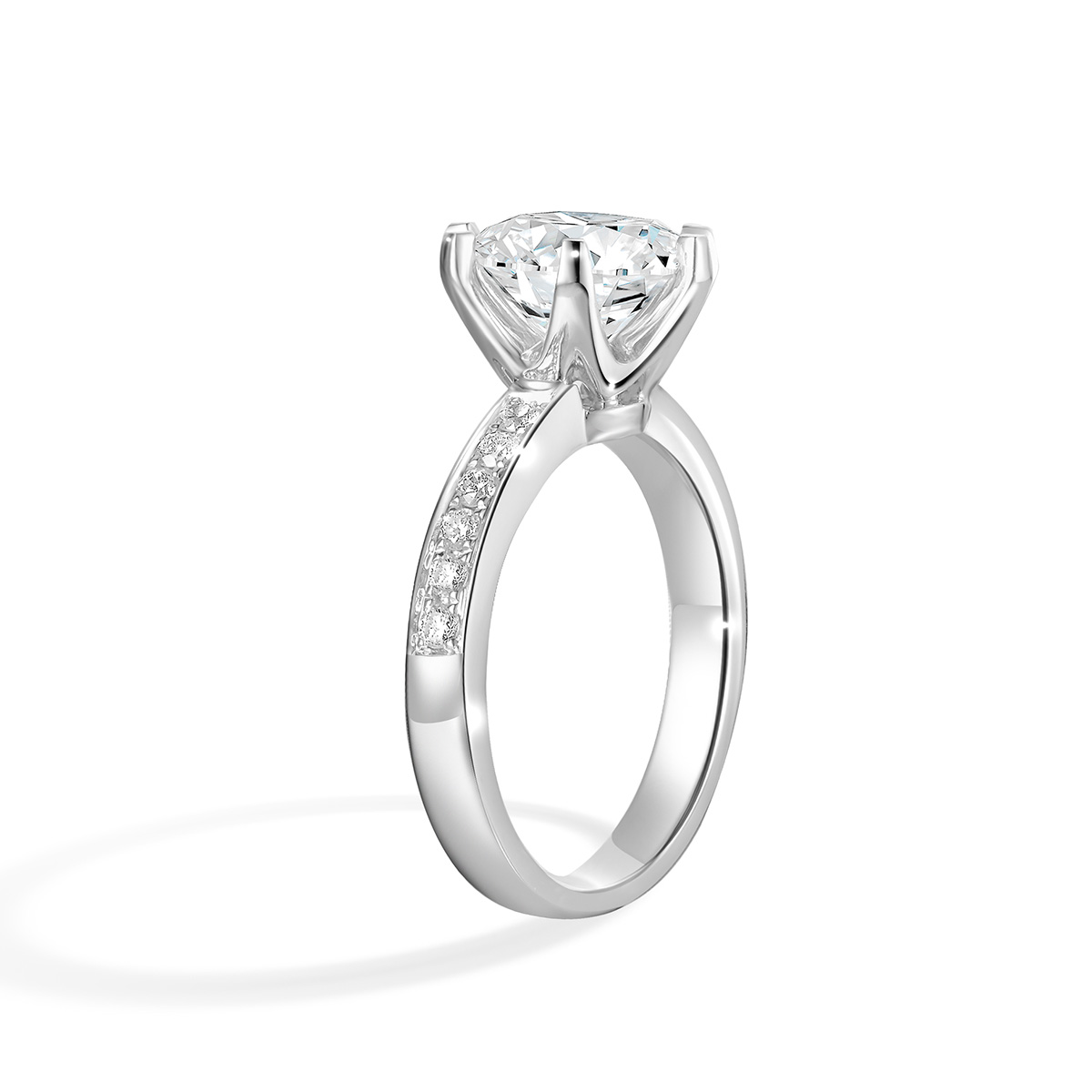 Lab-Grown Diamond 2.9ct. tw.18k White Gold Rings Six Prong